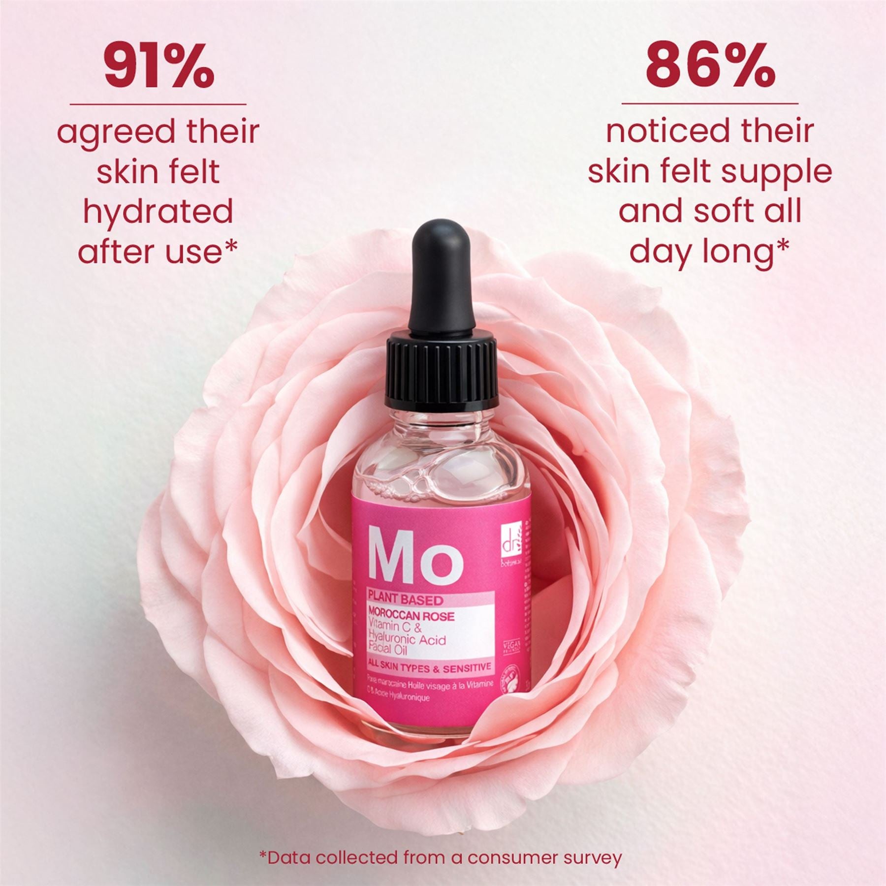 Moroccan Rose Facial Oil with Hyaluronic Acid & Vitamin C 30ml