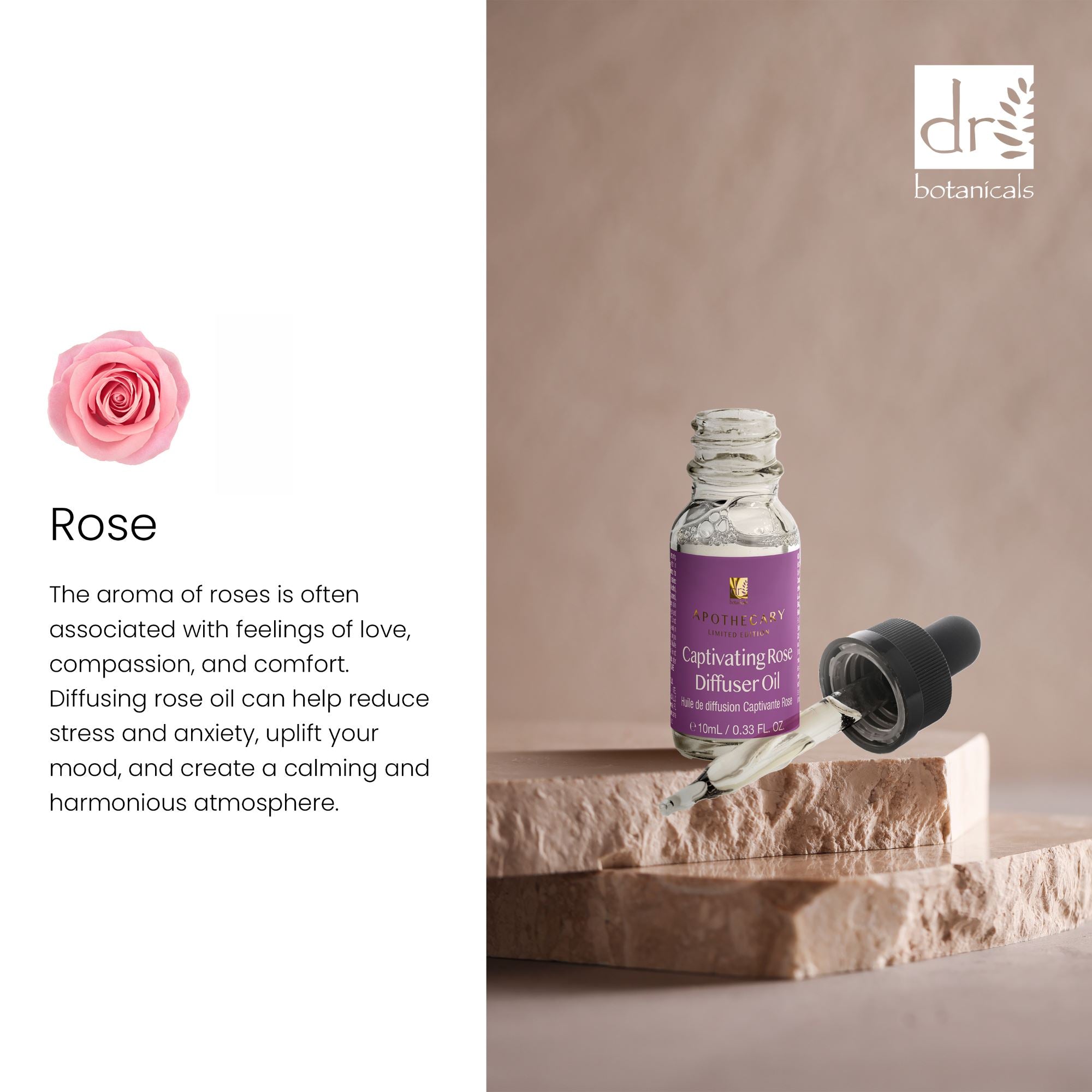 Coffret diffuseur de luxe pour relaxation à la rose avec bougie au bois de santal et à la bergamote