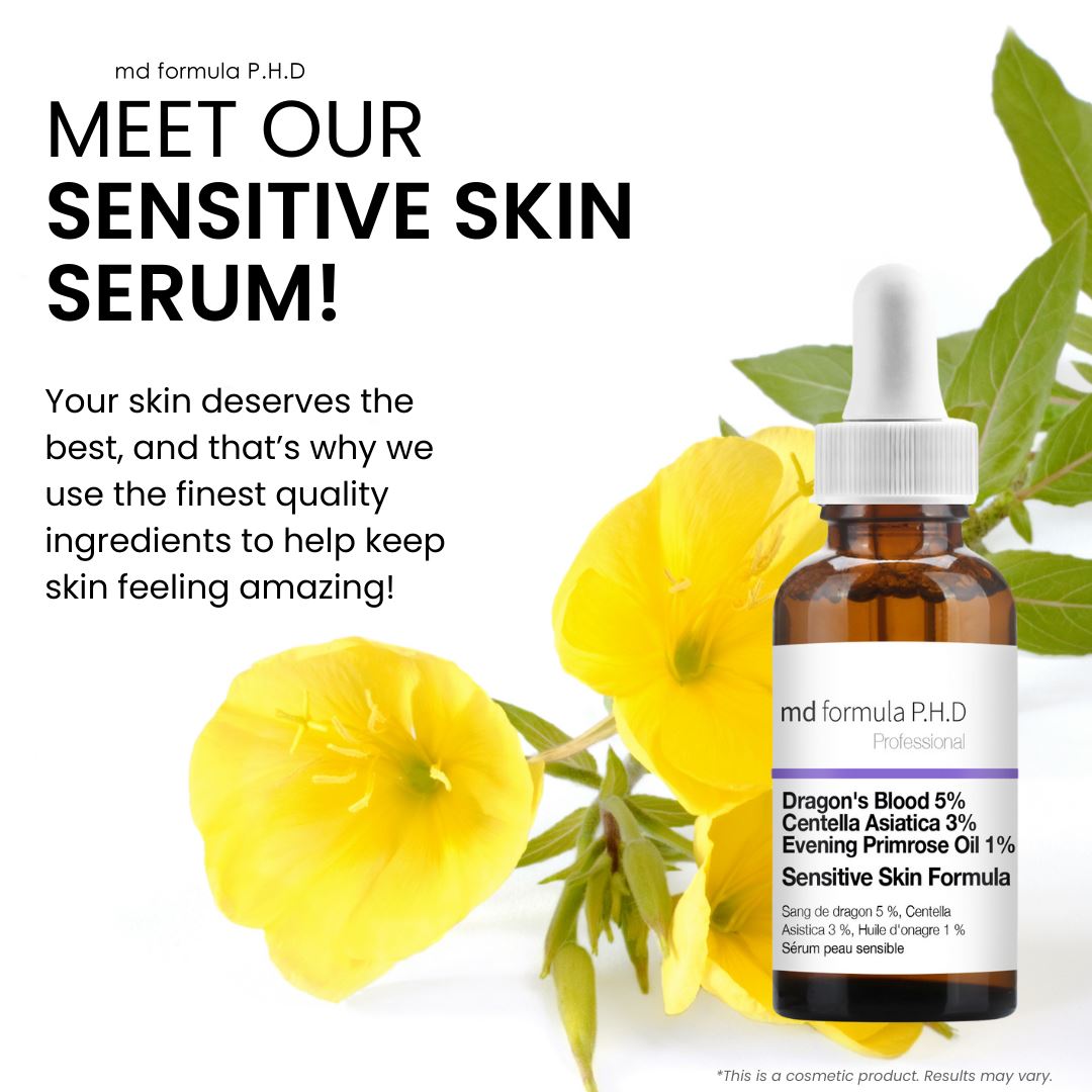 Serum für empfindliche Haut mit Drachenblut 5 %, Centella Asiatica 3 %, Nachtkerzenöl 1 %, 30 ml