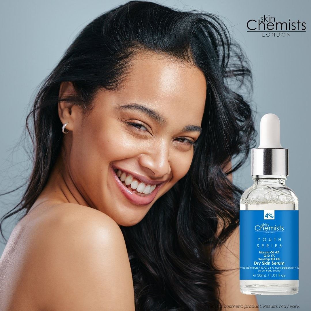 Youth Series Serum für trockene Haut mit 4 % Marulaöl, 1 % Q10 und 4 % Hagebuttenöl, 30 ml