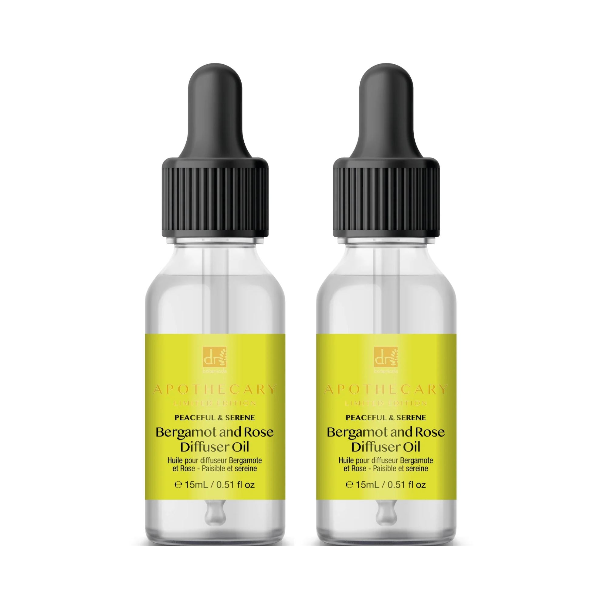 Peaceful & Serene Bergamot & Rose Diffuser Oil 15ml Twin Value Savings Pack