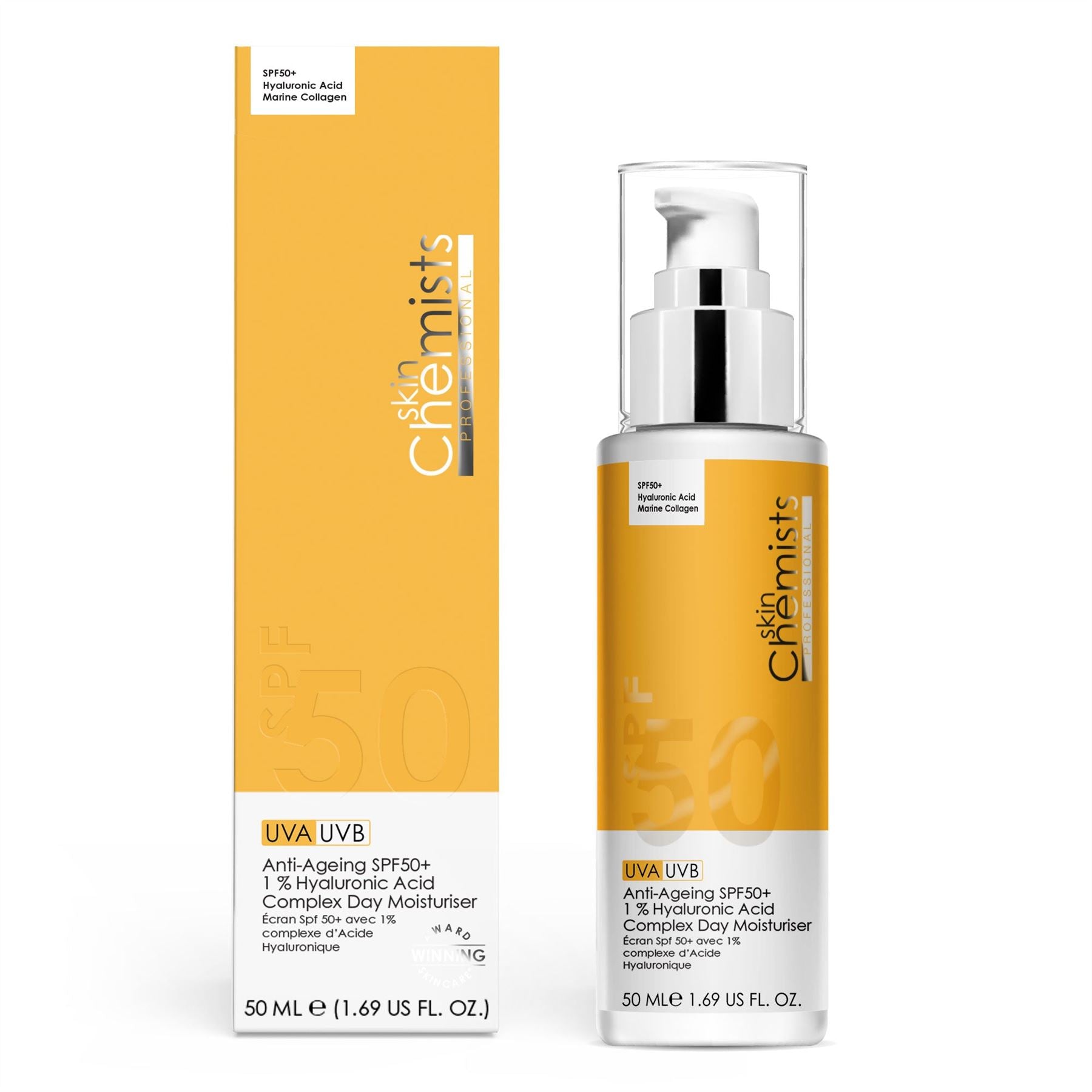 Anti-Ageing SPF 50 1% Hyaluronic Acid Day Moisturiser 50ml