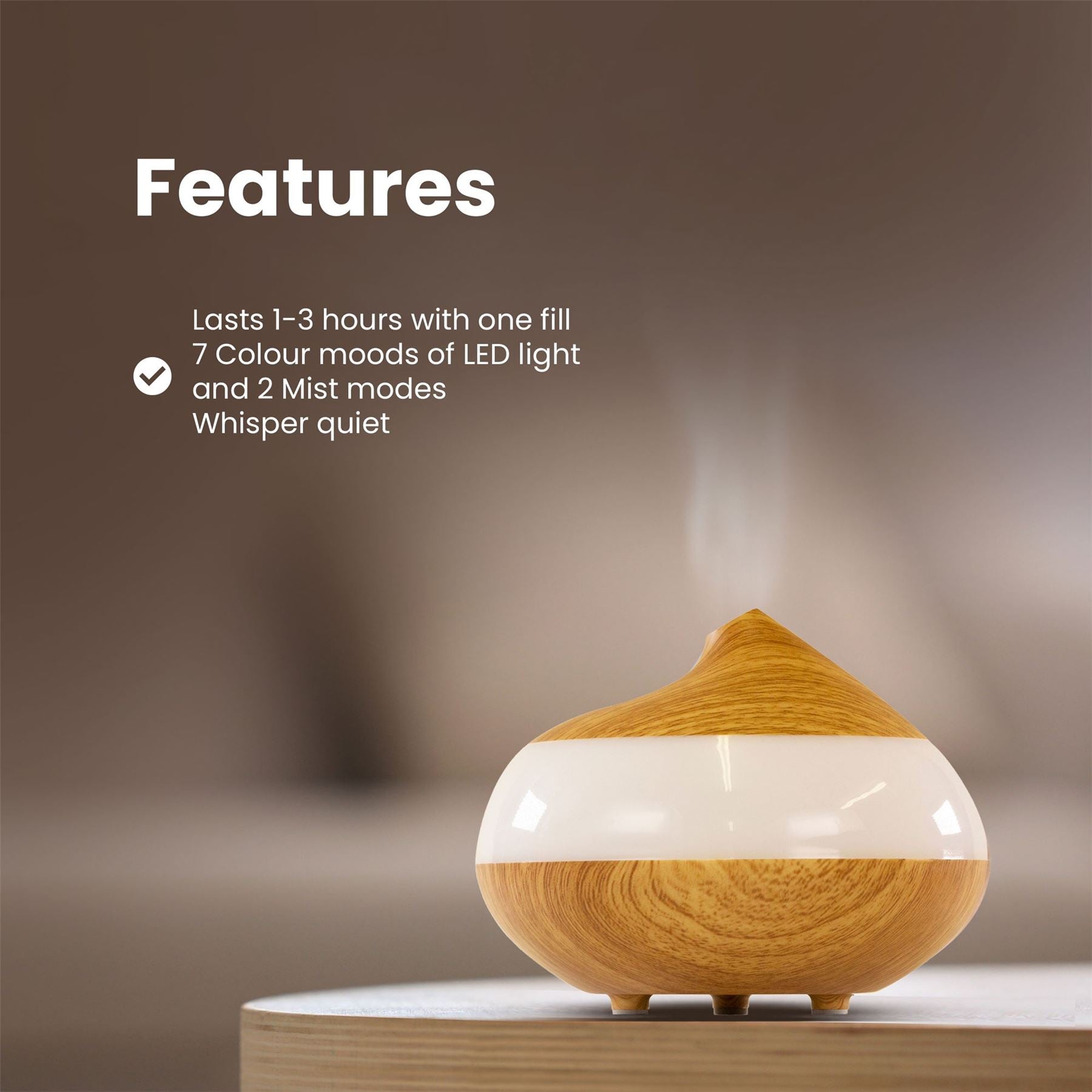 Bio-Balancing Aroma-Diffusor aus Holz mit digitaler Abdeckung