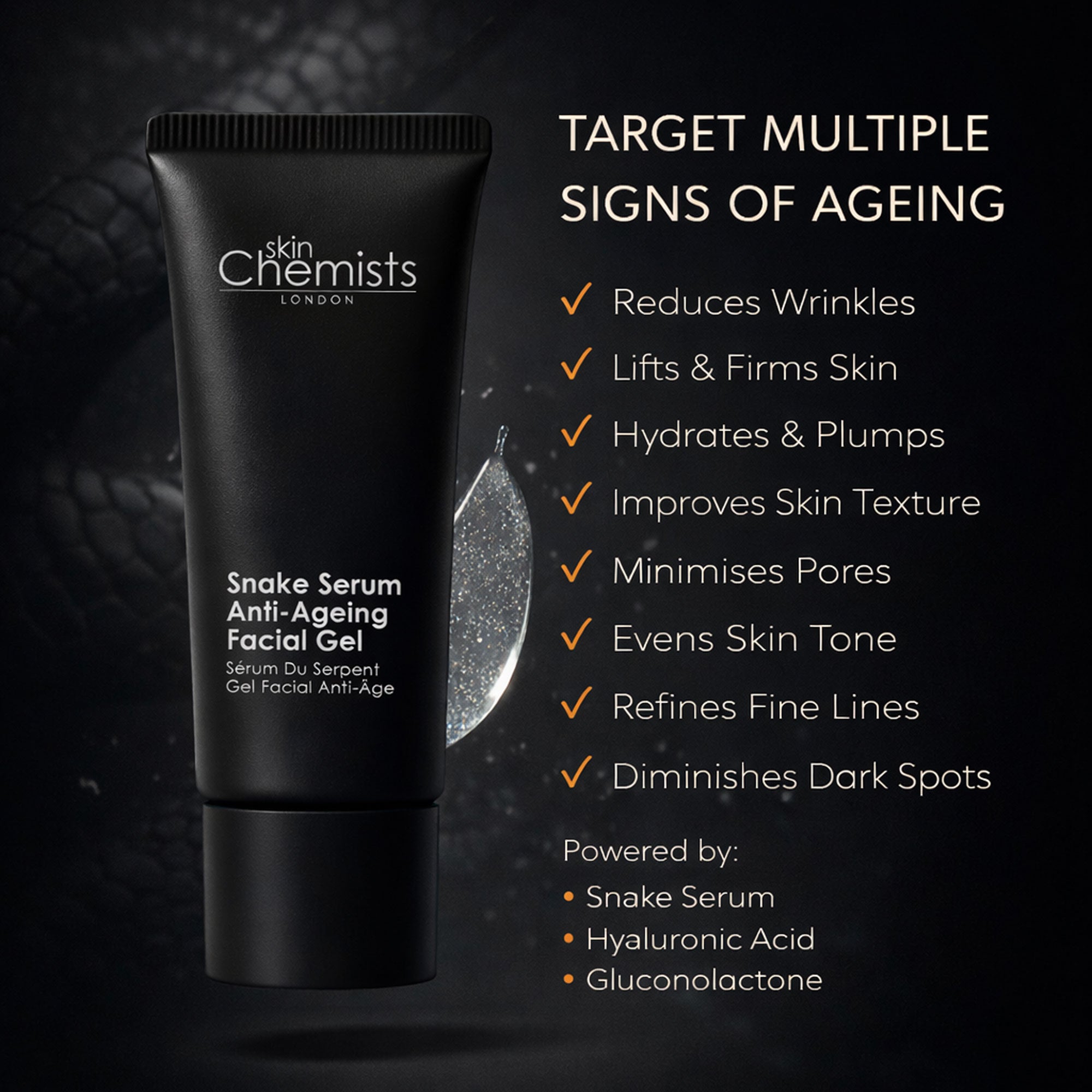 Sérum visage anti-rides au venin de serpent skinChemists 30 ml