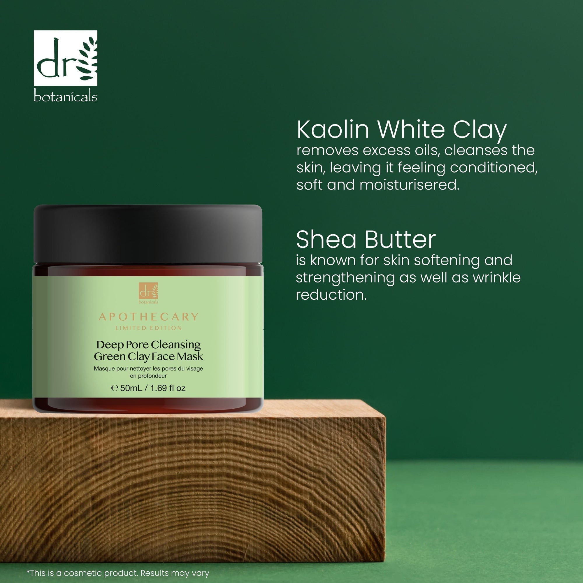 Tiefenreinigende Gesichtsmaske mit grüner Tonerde, 50 ml