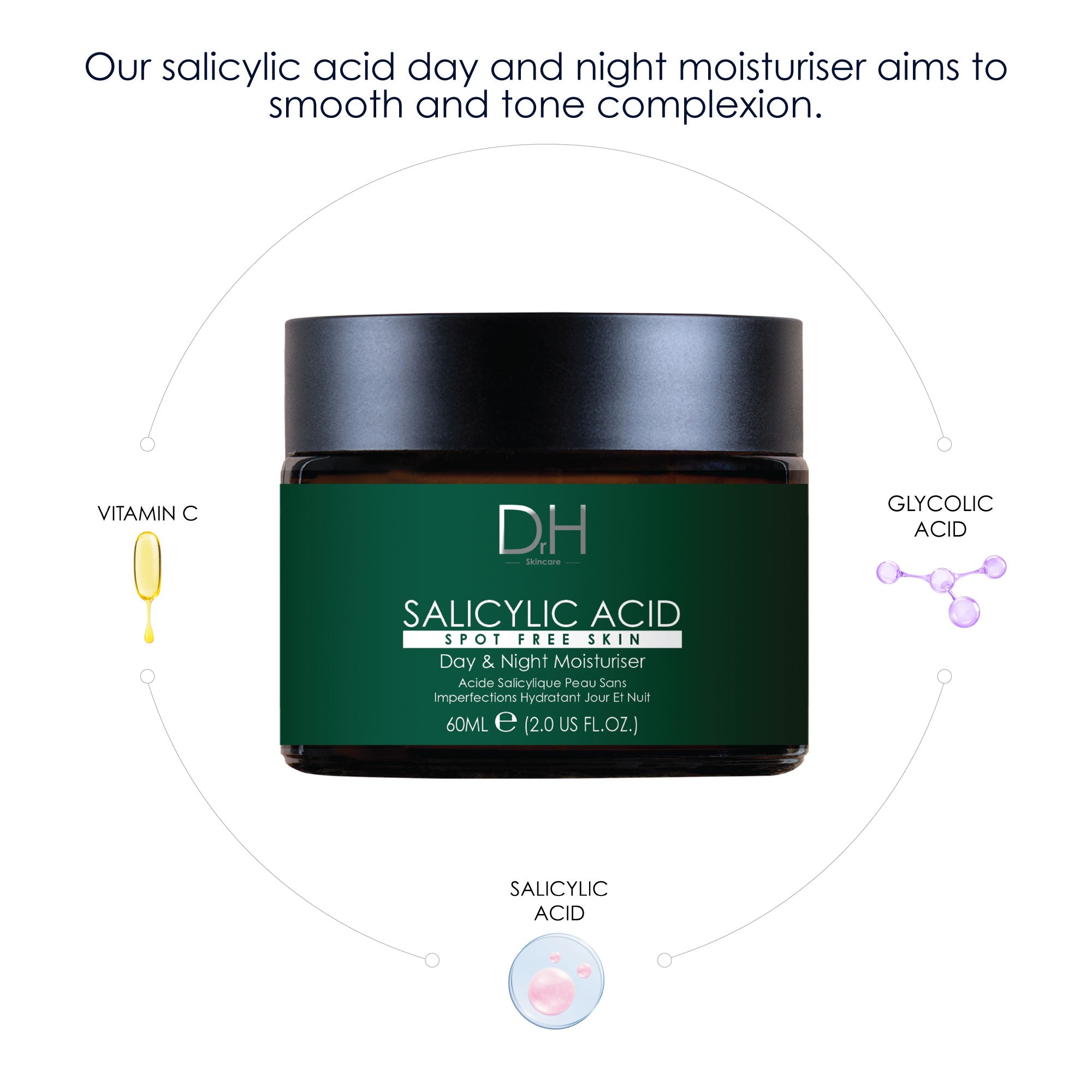 Dr H Salicylic Acid Day & Night Moisturiser 50ml