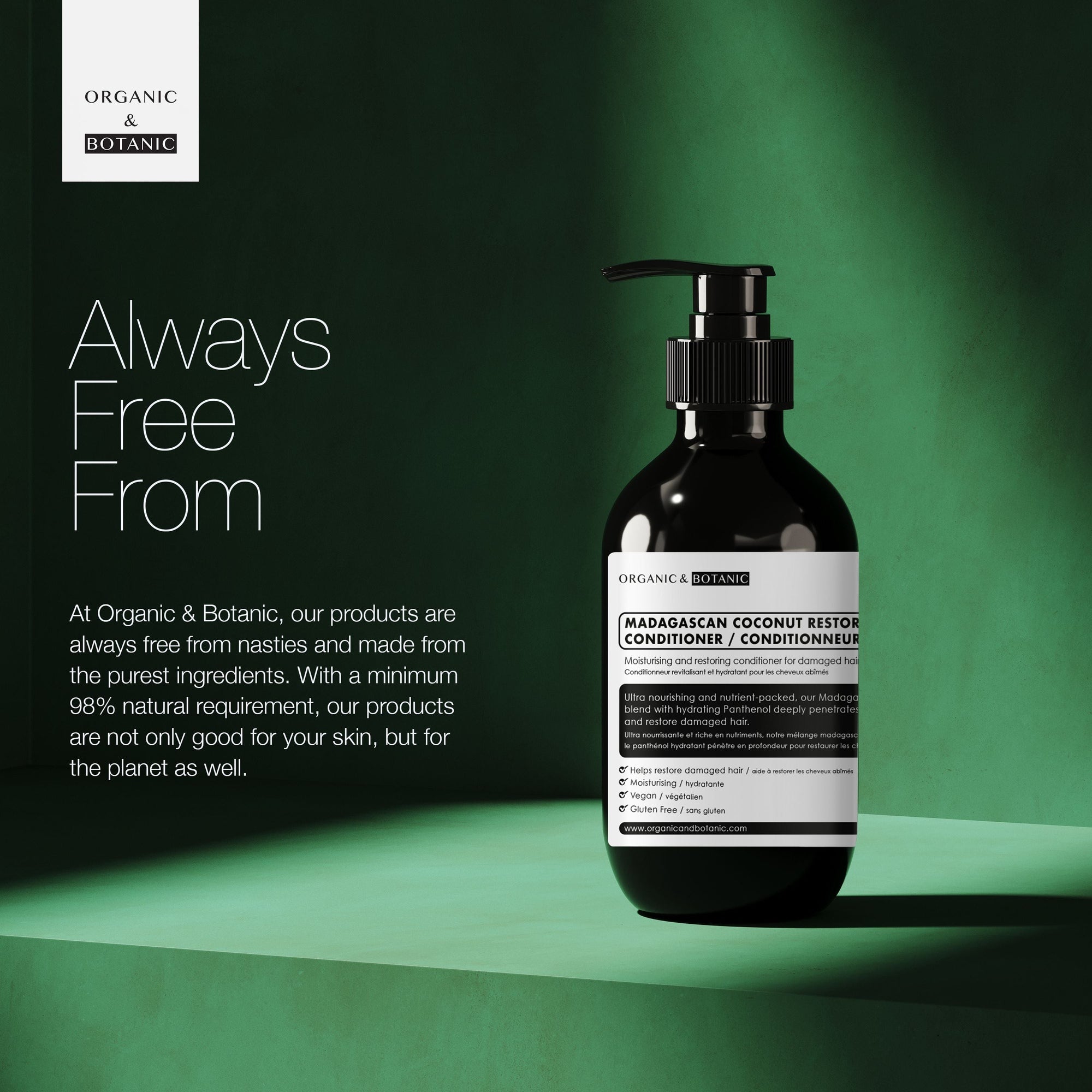 Lot de 2 après-shampooings réparateurs à la noix de coco de Madagascar 500 ml