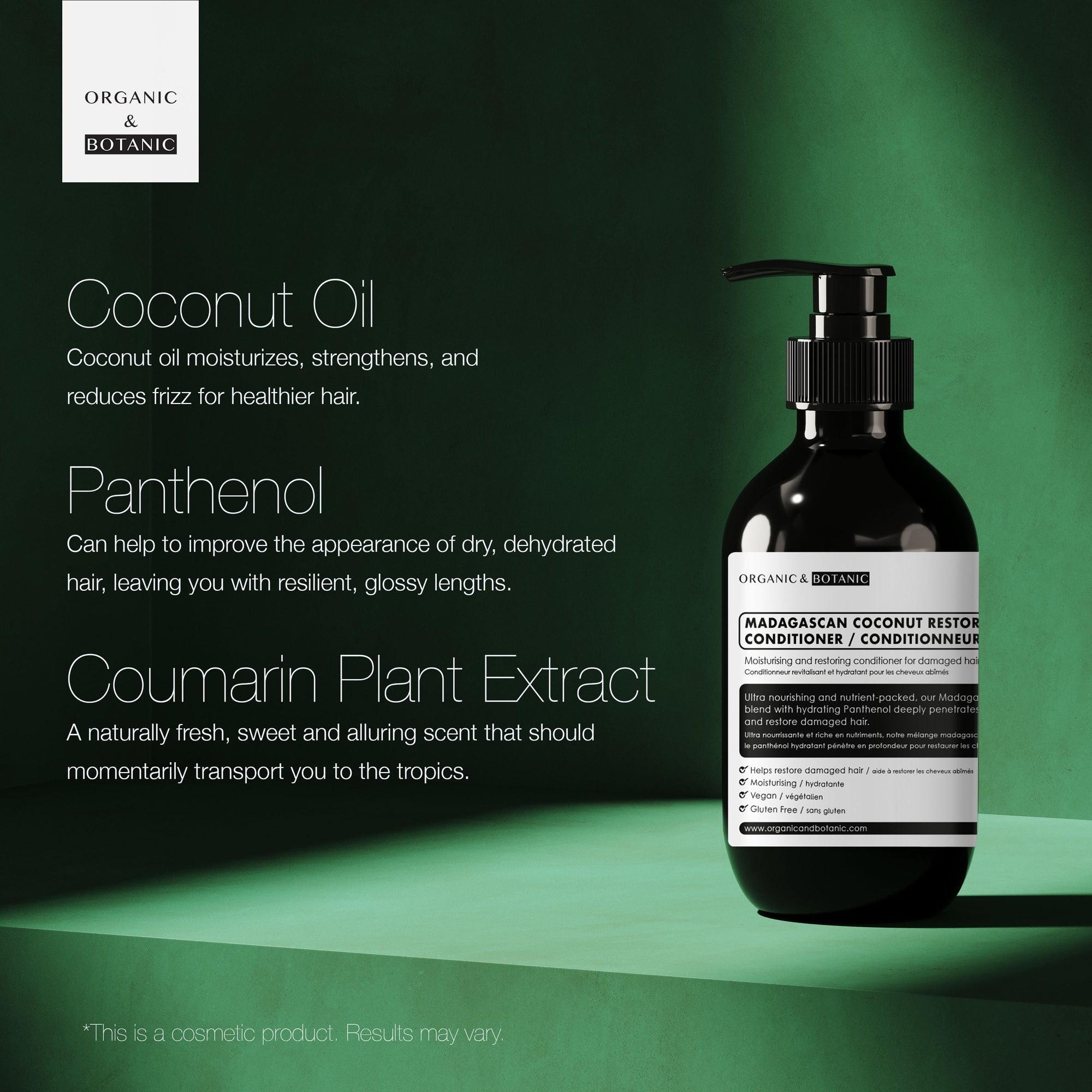 Lot de 2 après-shampooings réparateurs à la noix de coco de Madagascar 500 ml