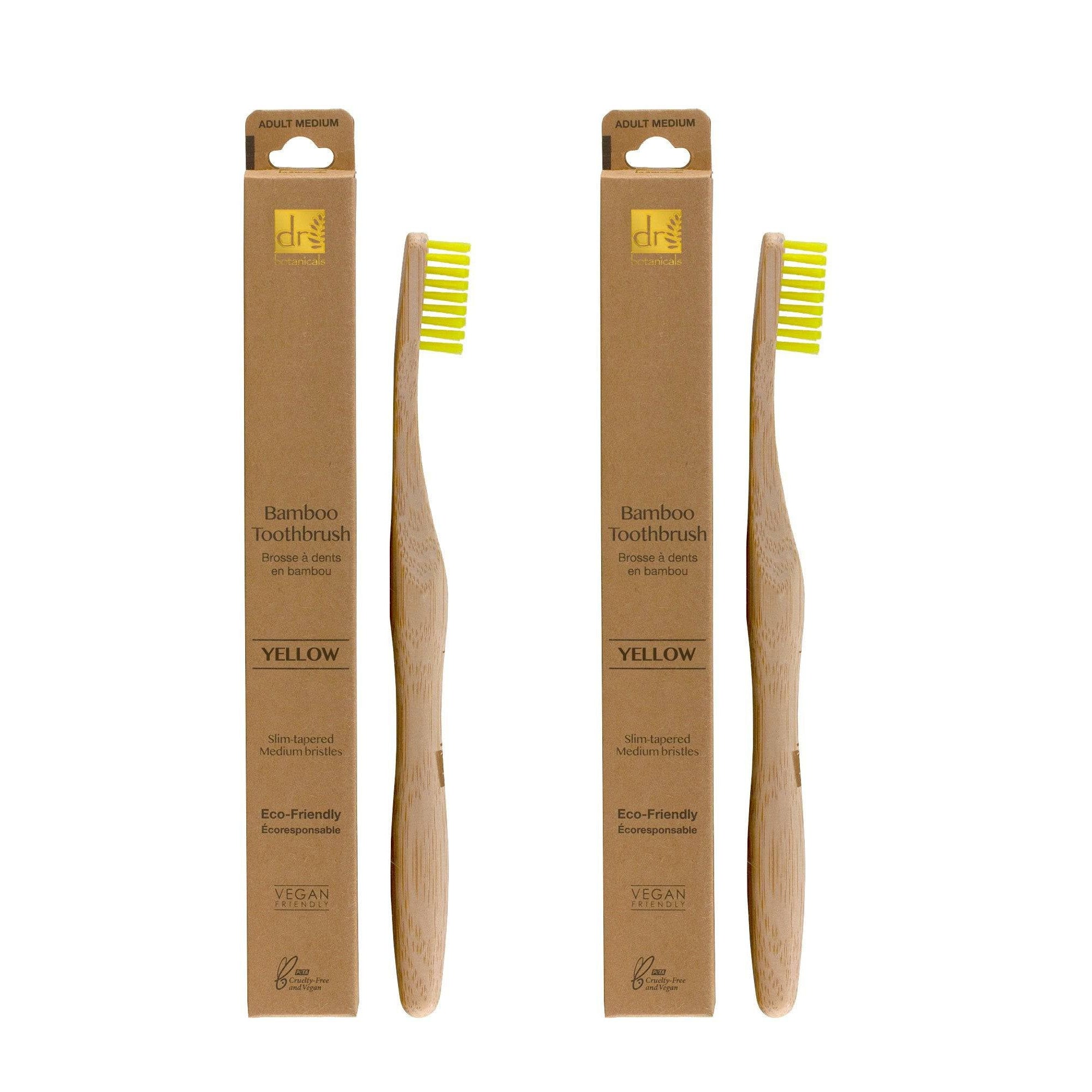 Bamboo Toothbrush Yellow x 2 Duo Pack