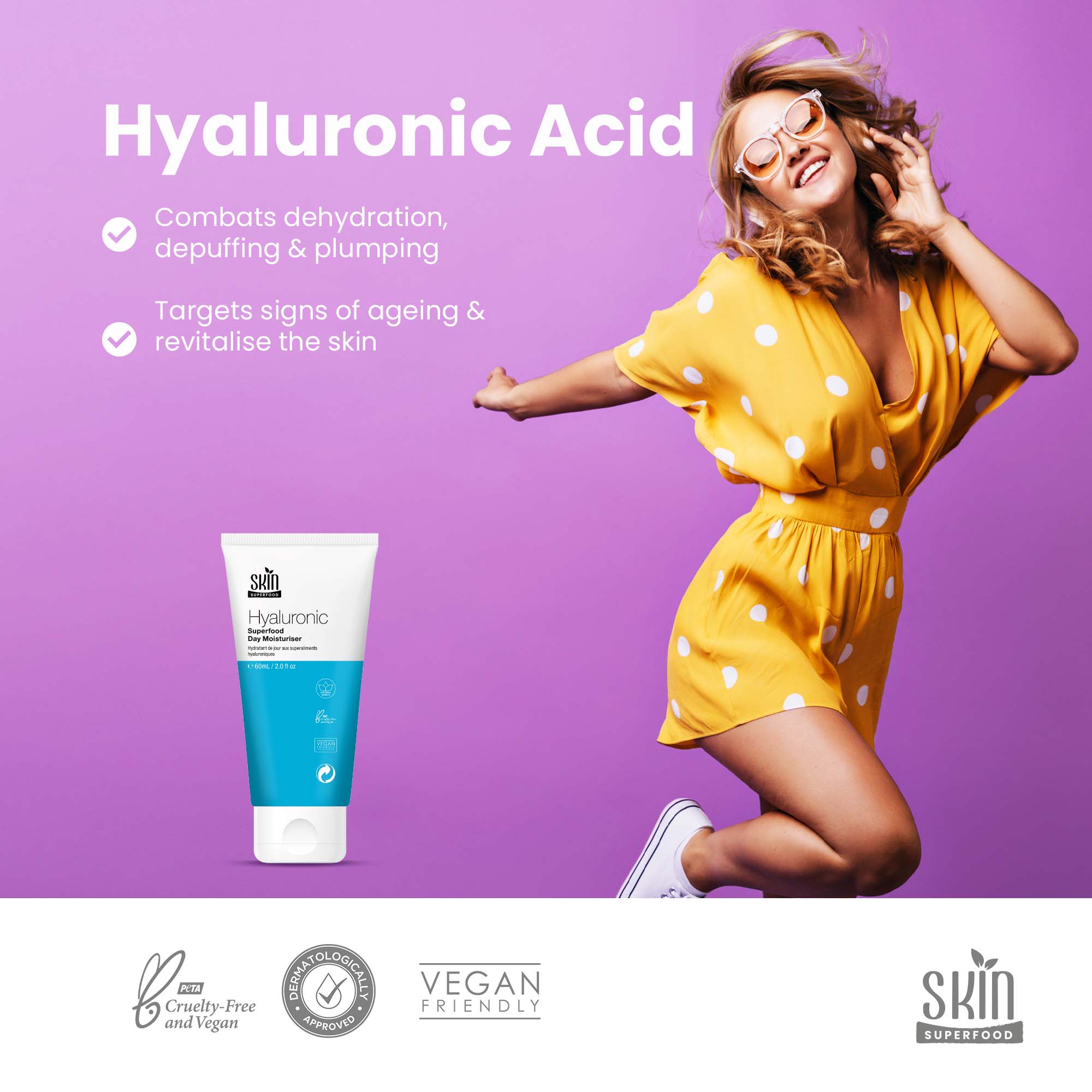 Crème de jour superaliment à l'acide hyaluronique 60 ml - Lot de 2 à prix avantageux