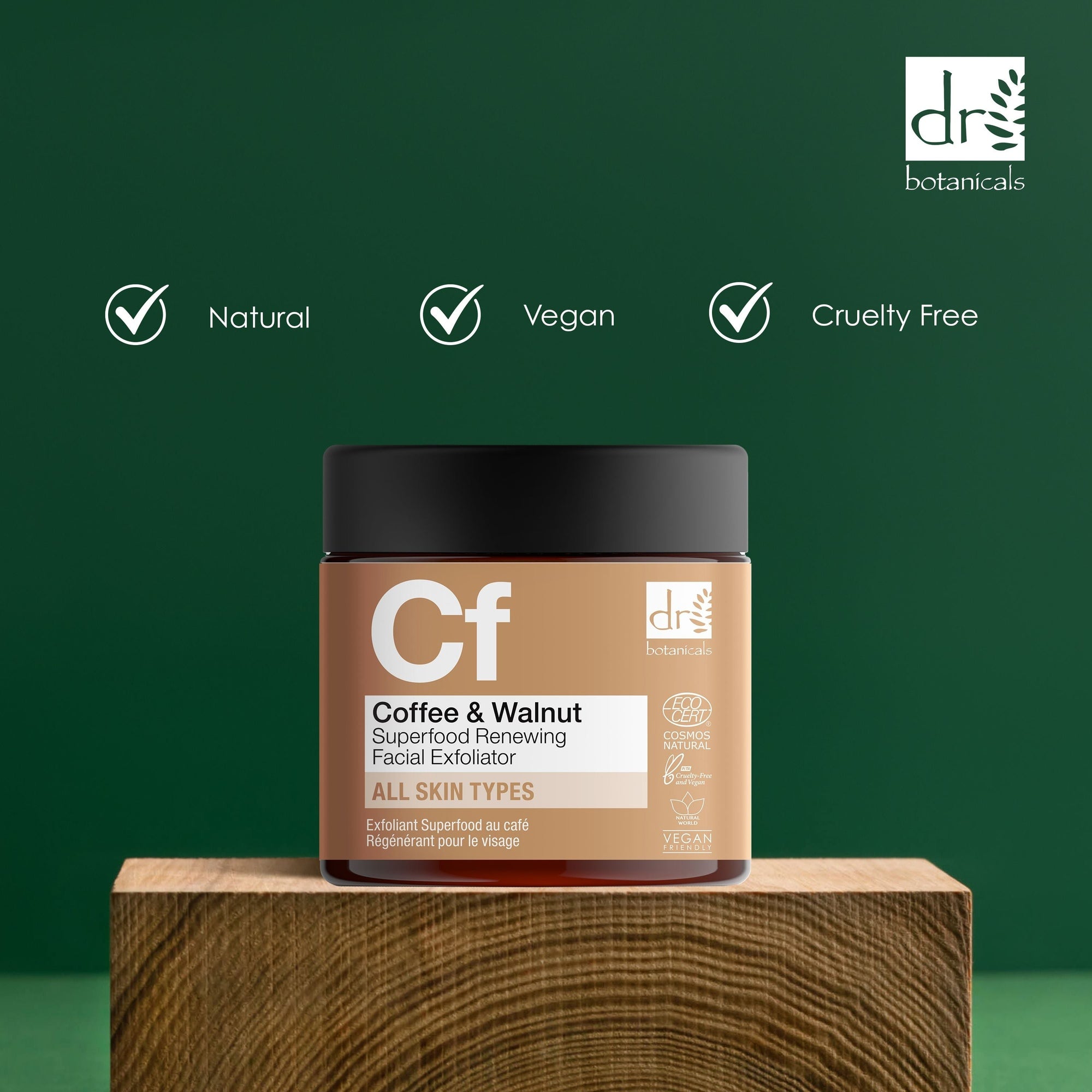 Exfoliant visage régénérant au café et super-aliments, lot de 2 x 60 ml