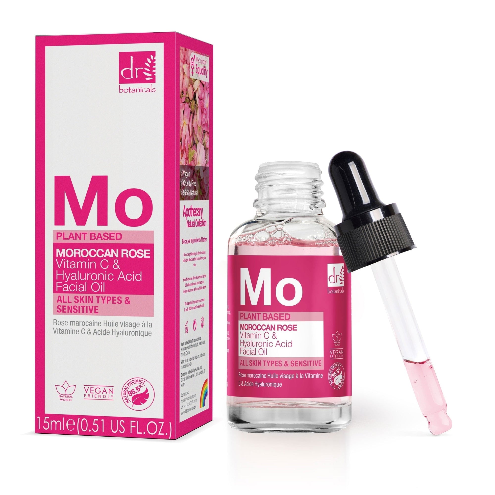 Moroccan Rose Facial Oil with Hyaluronic Acid & Vitamin C 15ml x 2 Duo Pack