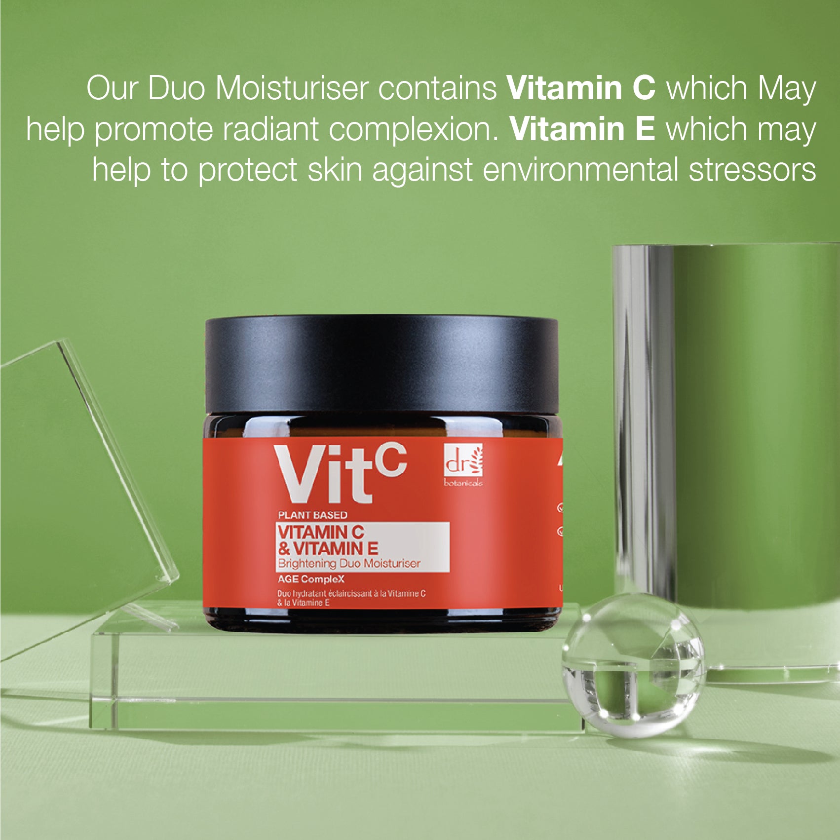 Vitamin C & Hyaluronic Acid Anti-ageing Facial Serum 30ml + Vitamin C & Vitamin E Brightening Anti-ageing Duo Moisturiser 60ml