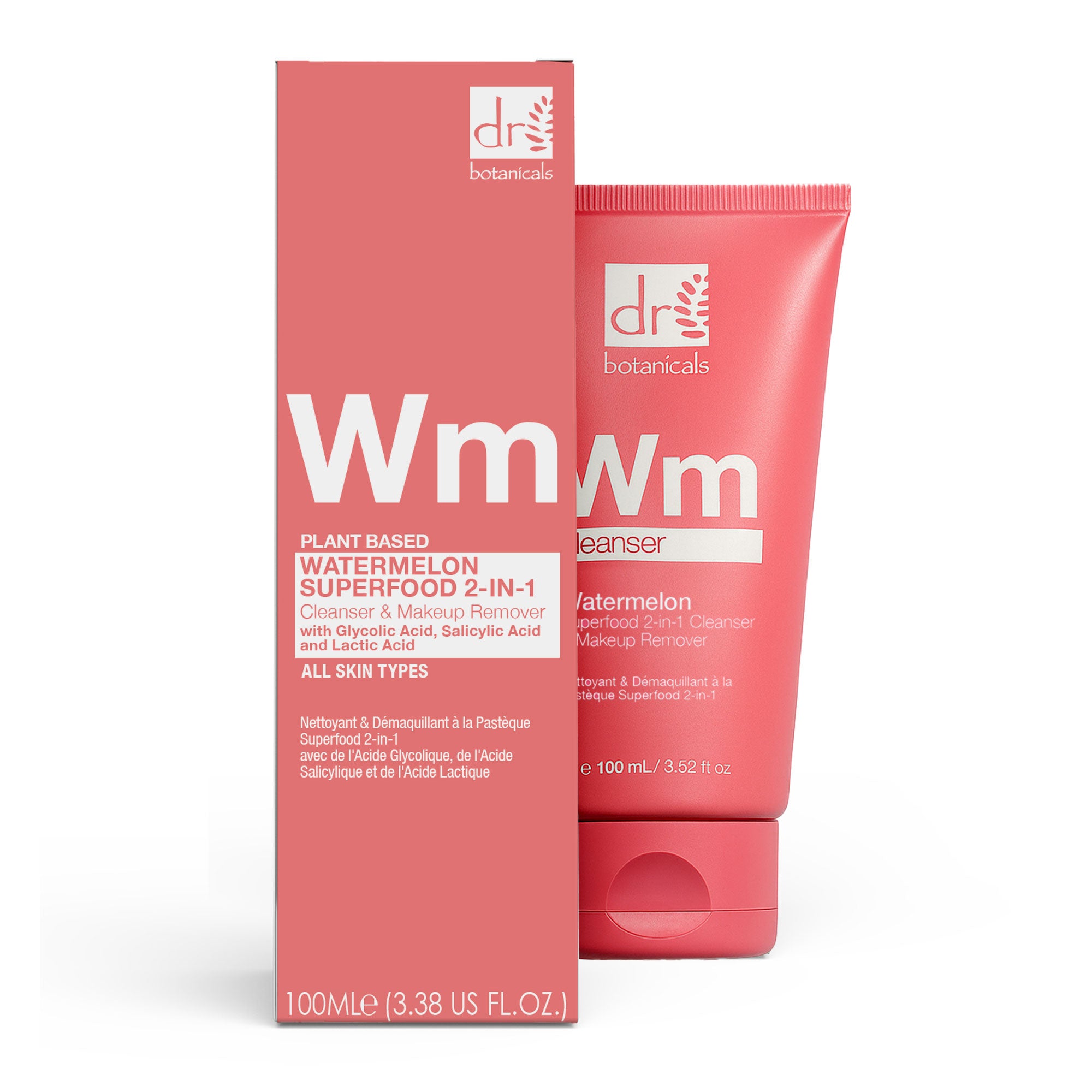 Watermelon Superfood 2-in-1 Cleanser & Makeup Remover 100ml with Glycolic Acid, Salicylic Acid and Lactic Acid