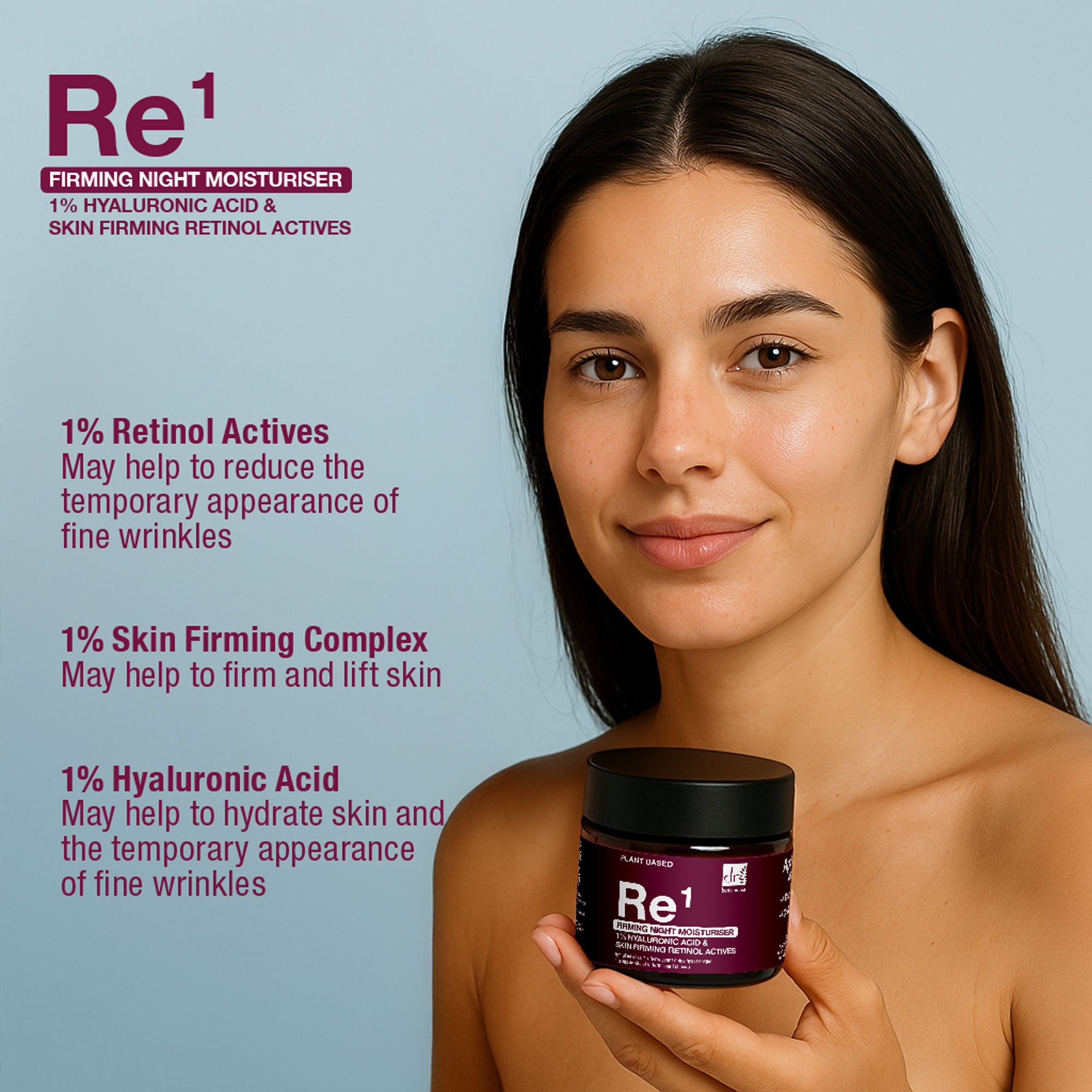 Firming Night Moisturiser with 1% Hyaluronic Acid & Skin Firming Retinol Actives 60ml