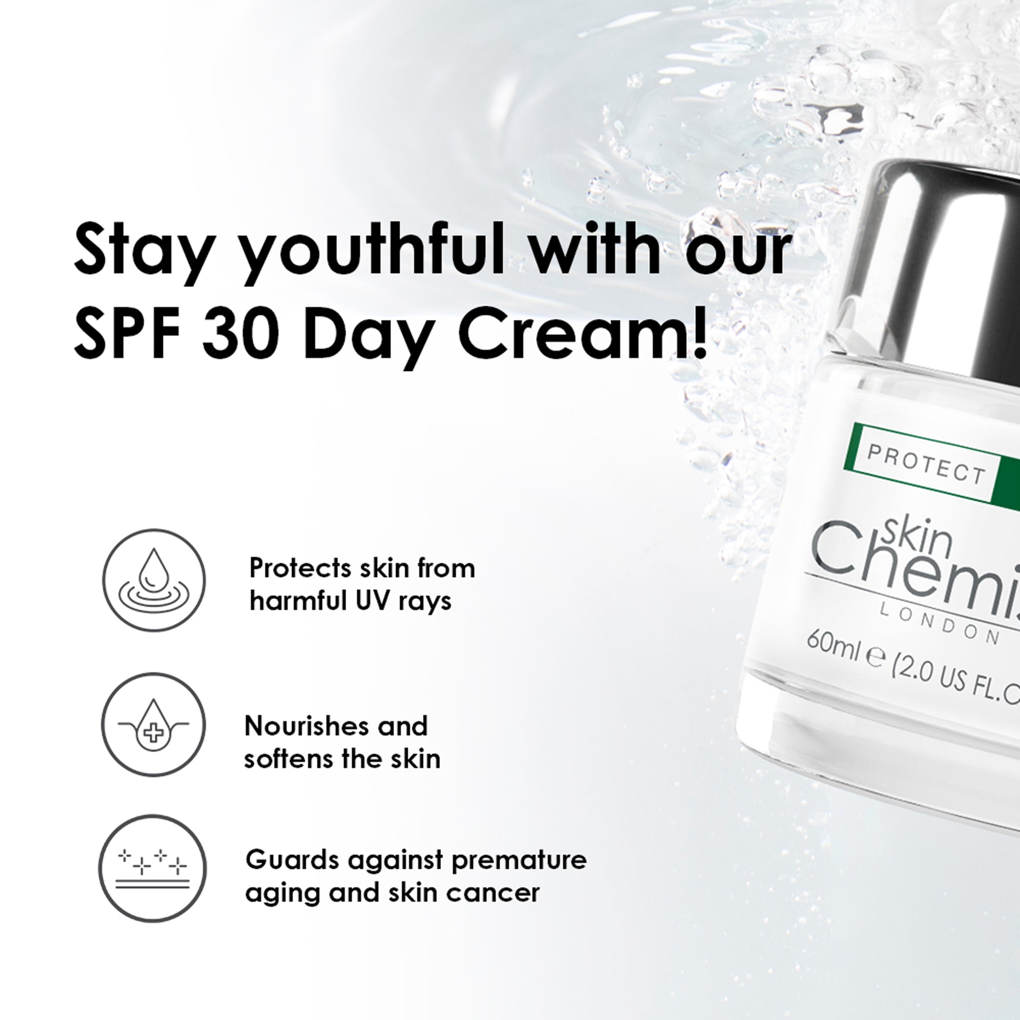 Crème de jour anti-rides avec protection solaire SPF 30, lot de 2 x 60 ml