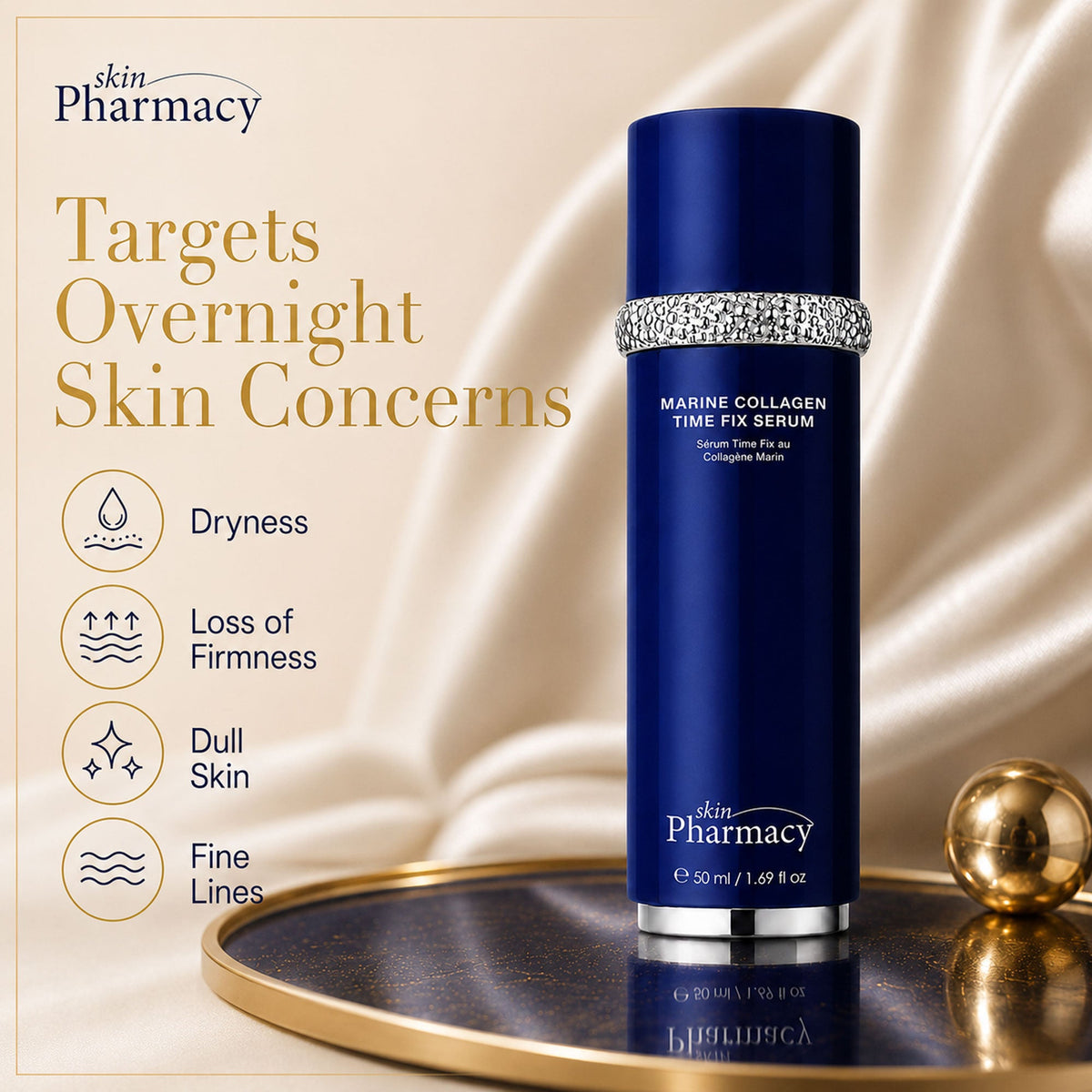 Time-Fix-Serum mit 1 % Meereskollagen gegen Hautalterung 50ml