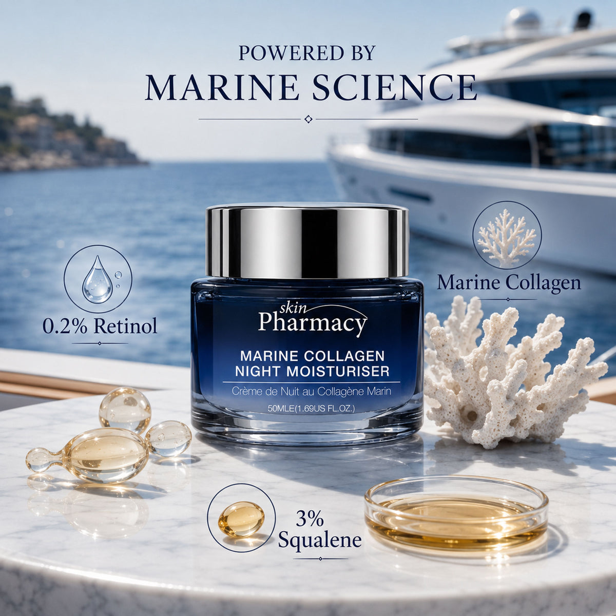 Crema idratante da notte al collagene marino 50ml