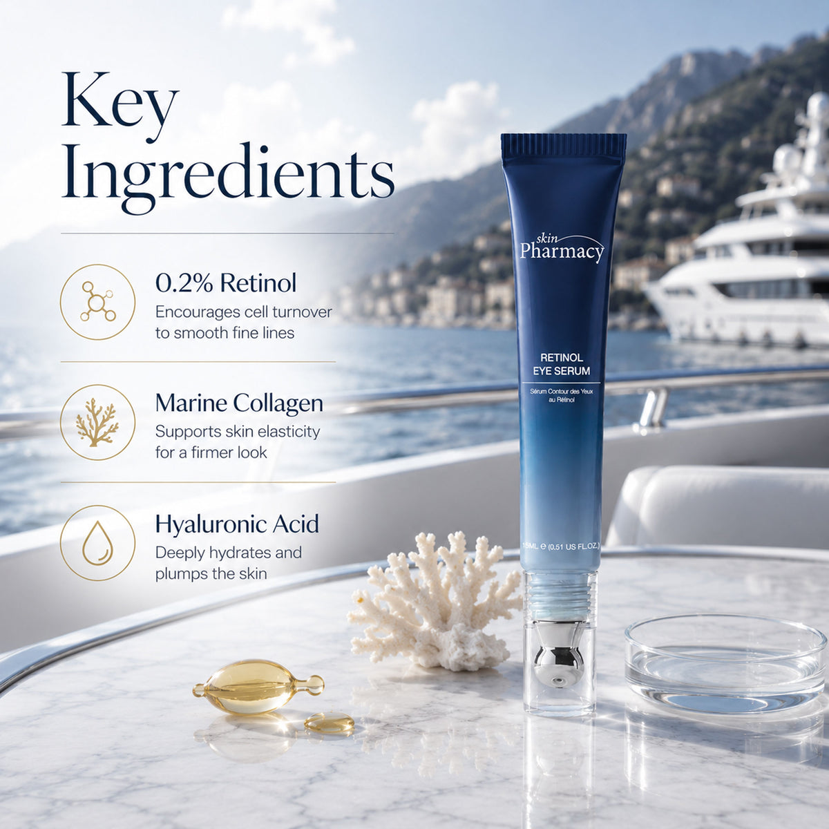 Sérum para el contorno de ojos con retinol 15ml
