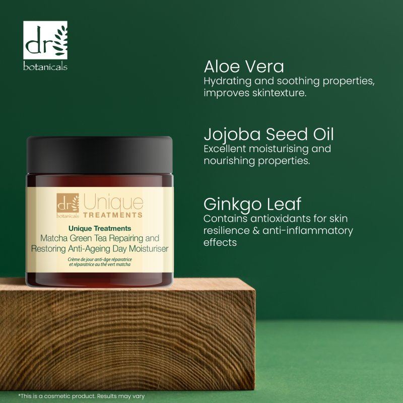 Unique Treatments Matcha Green Tea Repairing And Restoring Anti-Ageing Day Moisturiser 60ml - skinChemists