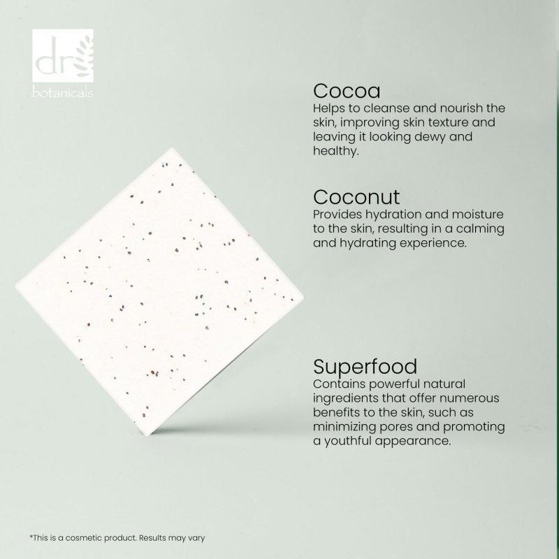 Pain nettoyant visage superalimentaire cacao et noix de coco 100 g
