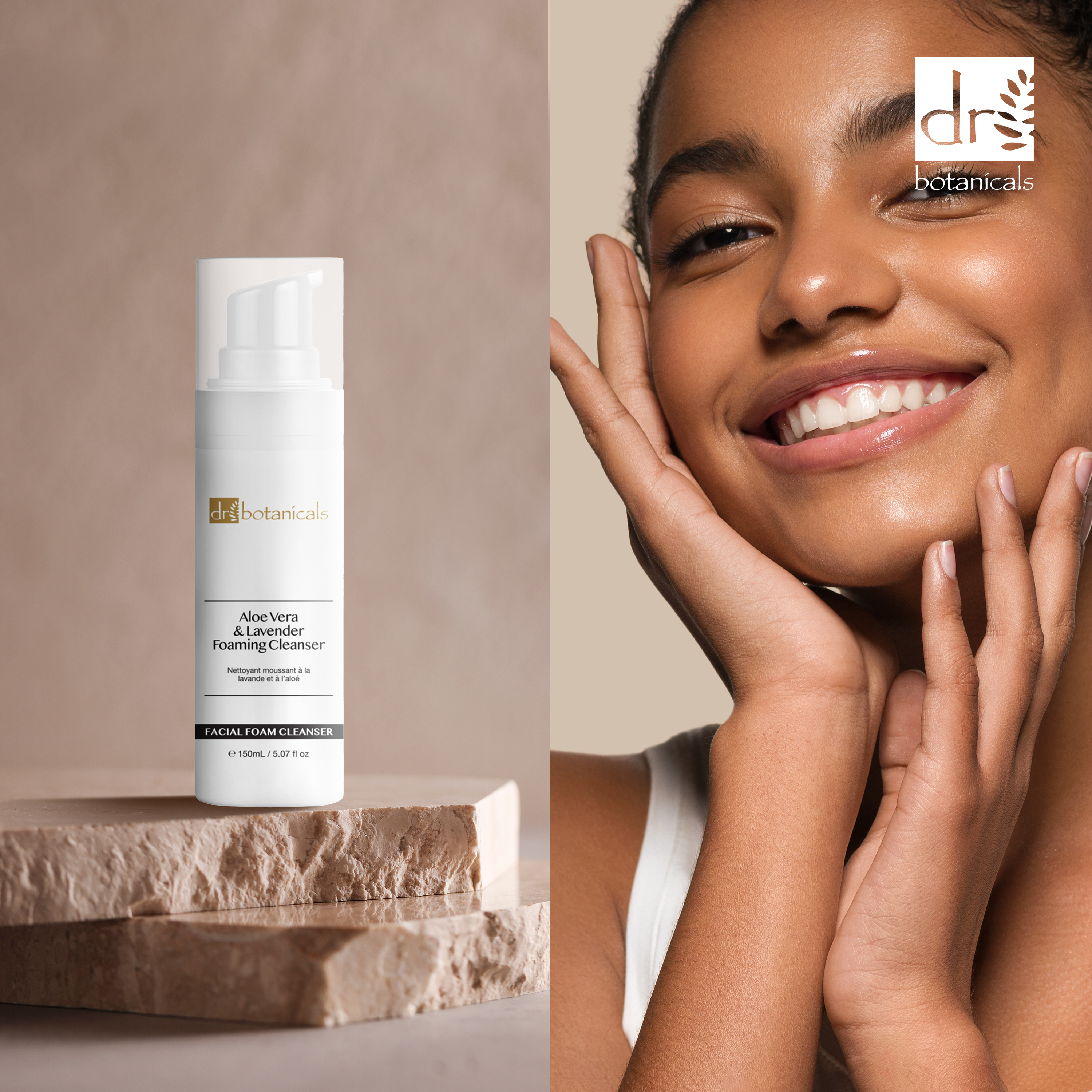 Nettoyant moussant visage à l'aloe vera et à la lavande 150 ml