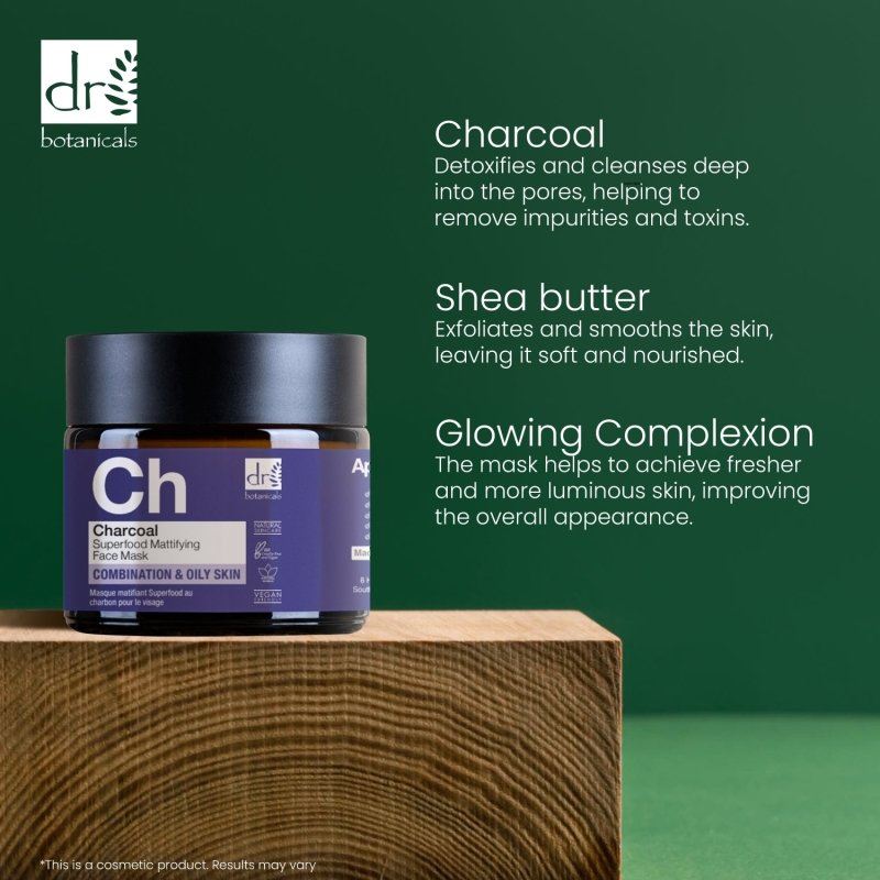 Charcoal Superfood Mattifying Face Mask 60ml - skinChemists