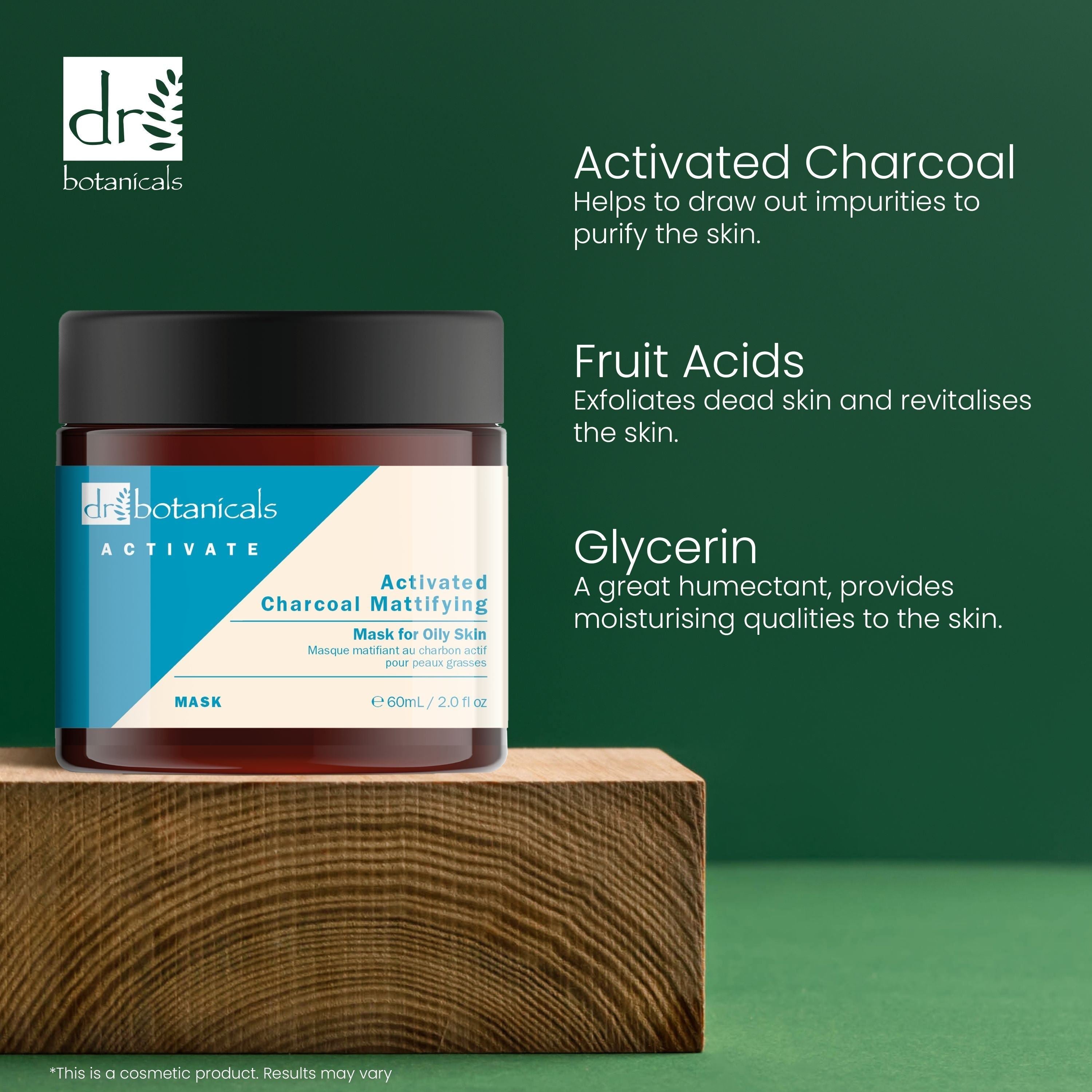 Activate Charcoal Mattifying Mask for Oily Skin 60ml Twin Value Savings Pack