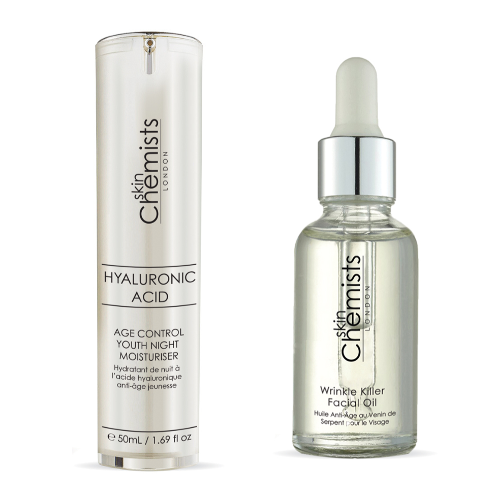 Hyaluronic Acid Moisturiser & Wrinkle Killer Facial Oil Anti-Ageing Kit