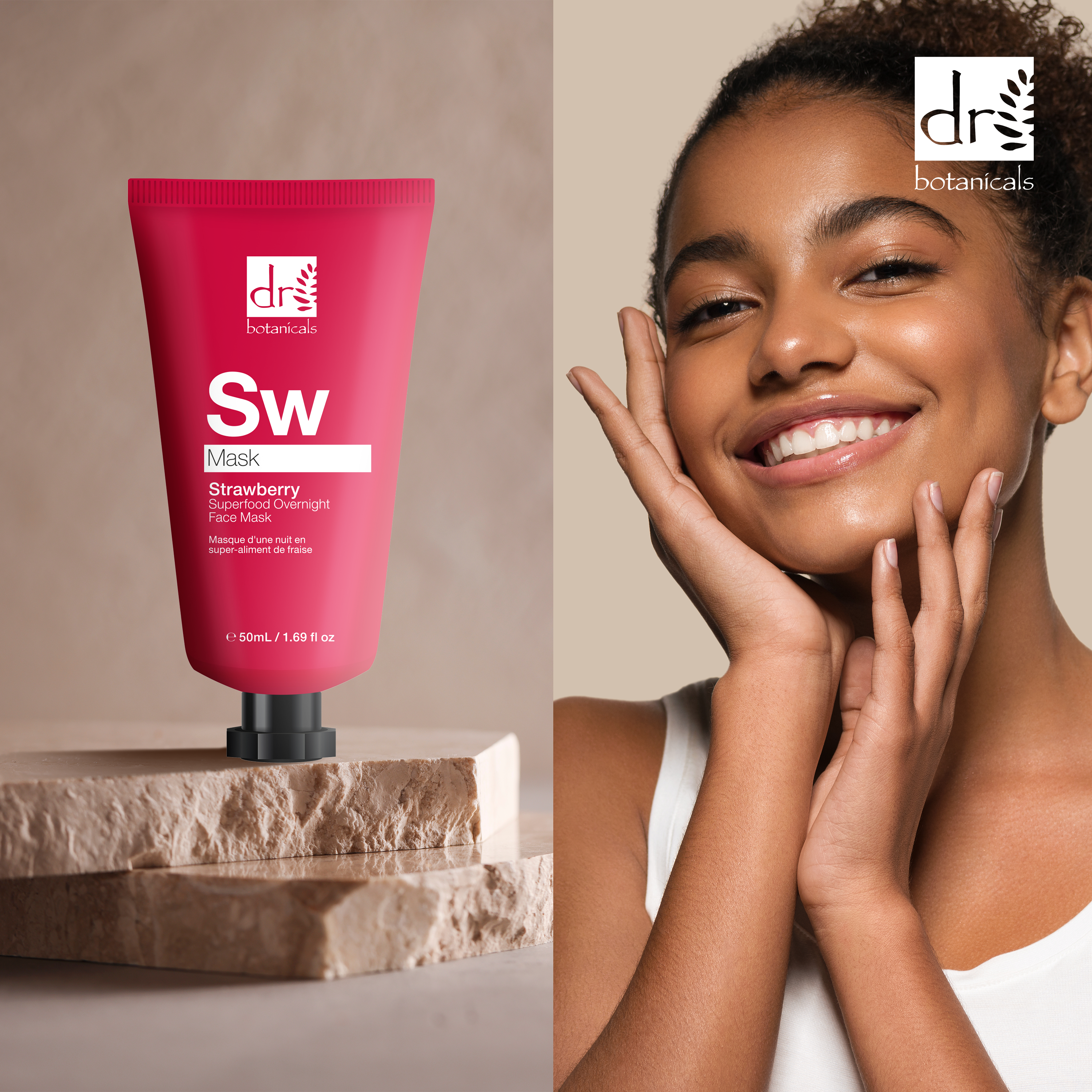 Erdbeer-Gesichtsmaske für die Nacht, 50 ml