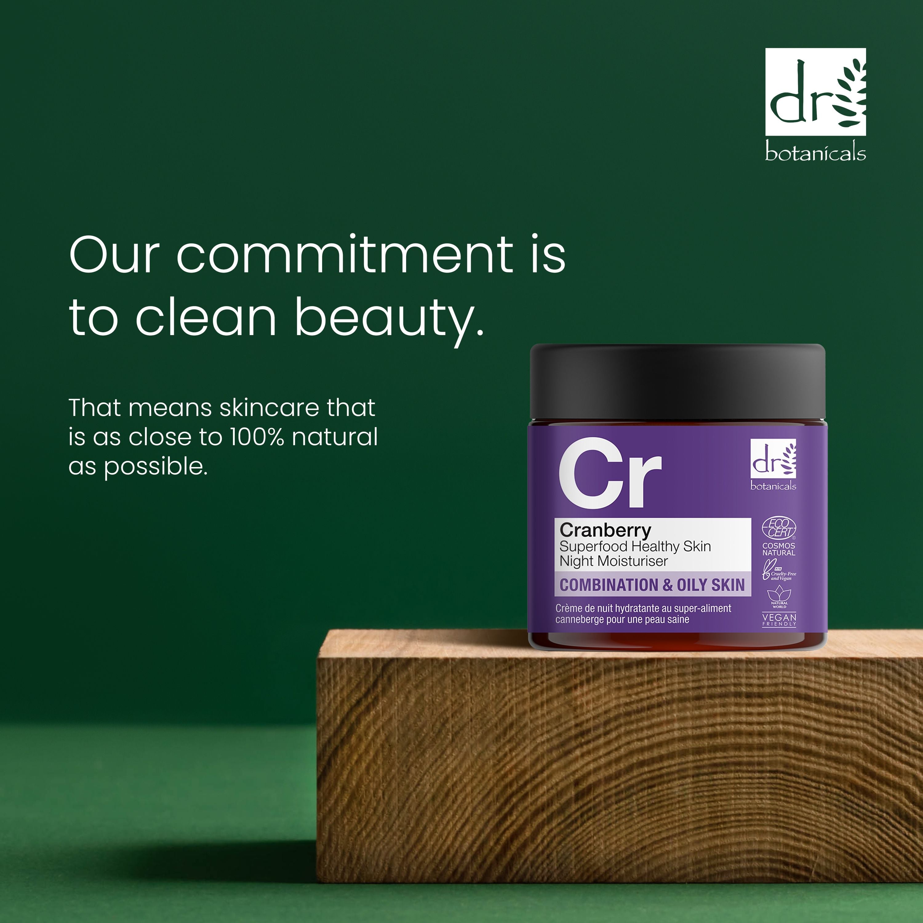 Crème de nuit hydratante pour une peau saine à la canneberge, superaliment 60 ml