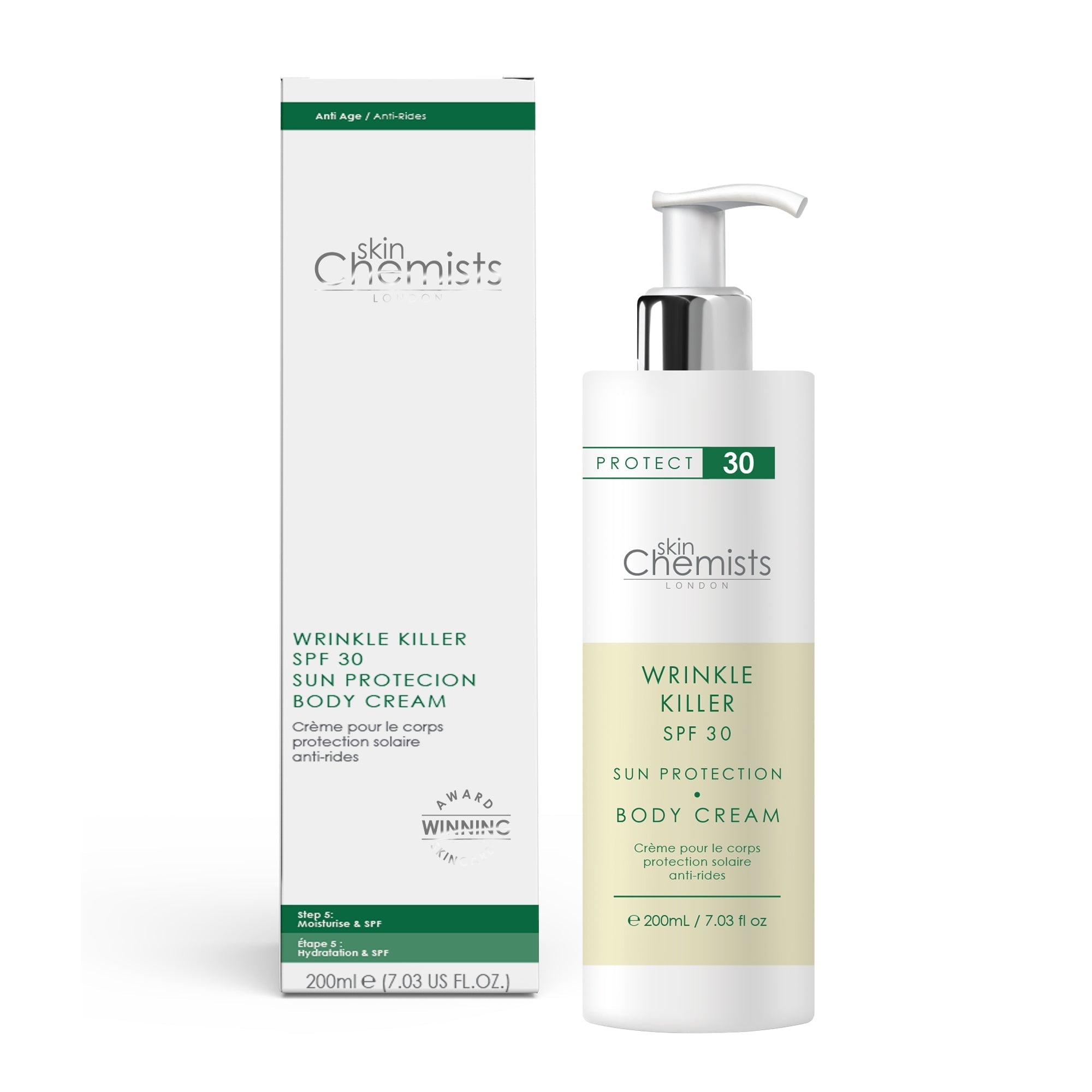 Faltenbekämpfende Sonnenschutz-Körpercreme LSF 30, 2 x 200 ml, Doppelpackung
