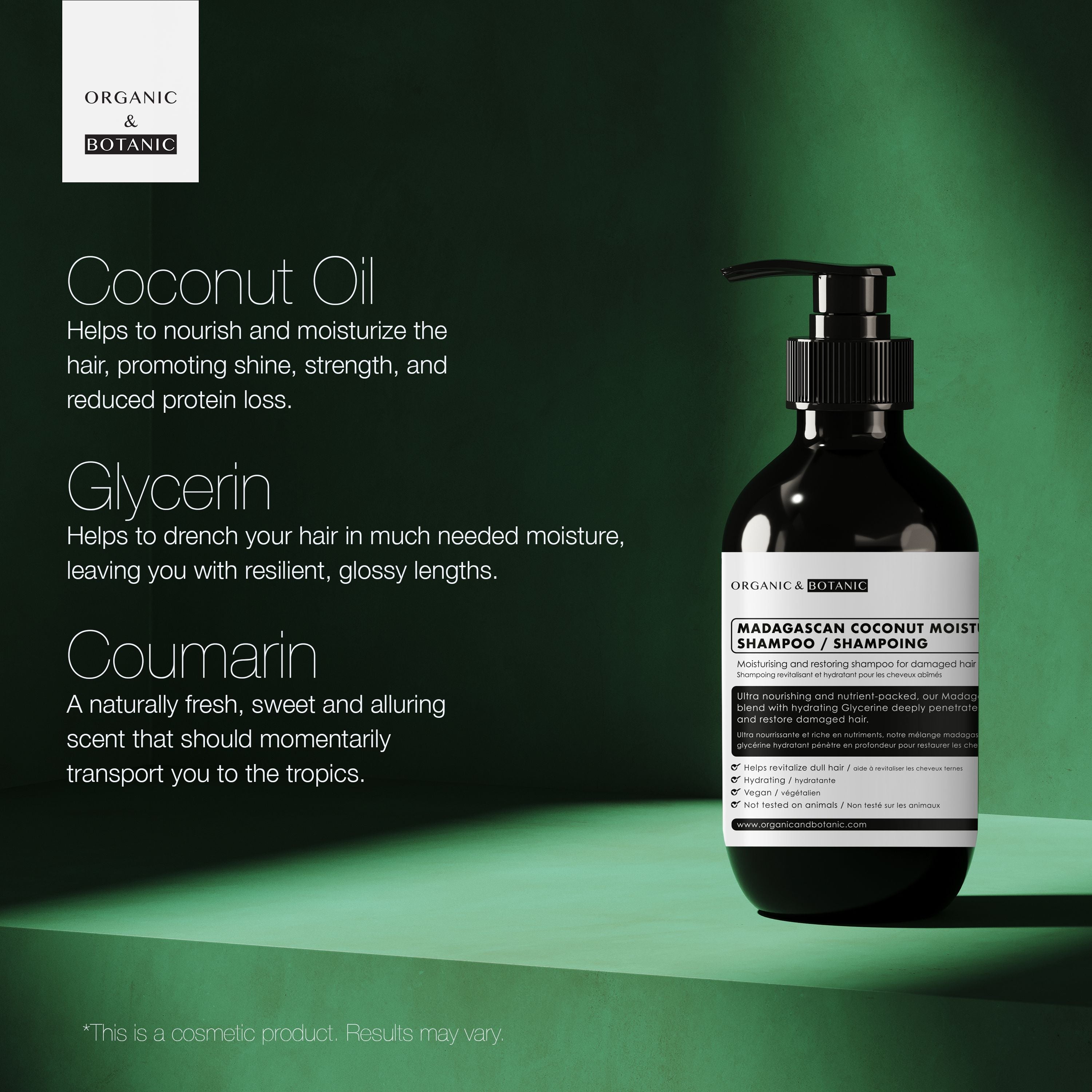 Shampoing hydratant à la noix de coco de Madagascar 500 ml