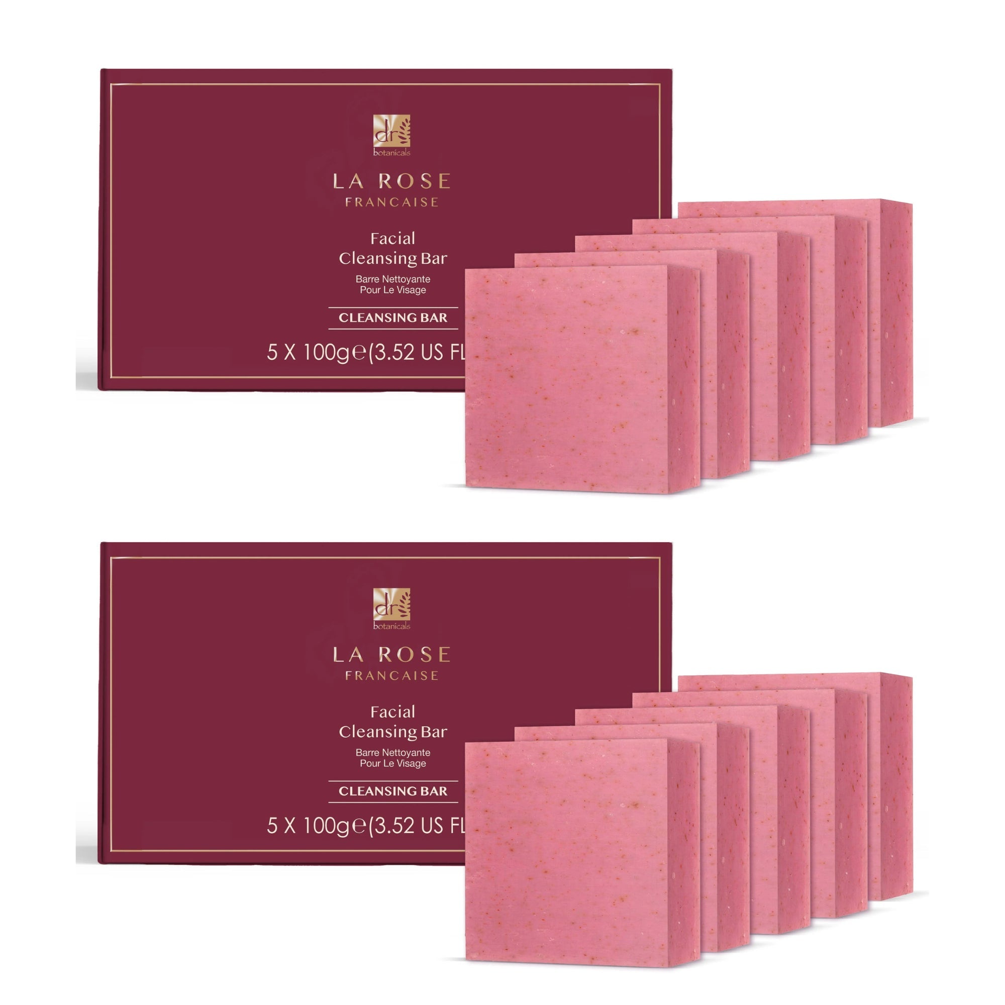 La Rose Française Facial Cleansing Bar (Pack of 5) 100g x 5 Twin Value Savings Pack