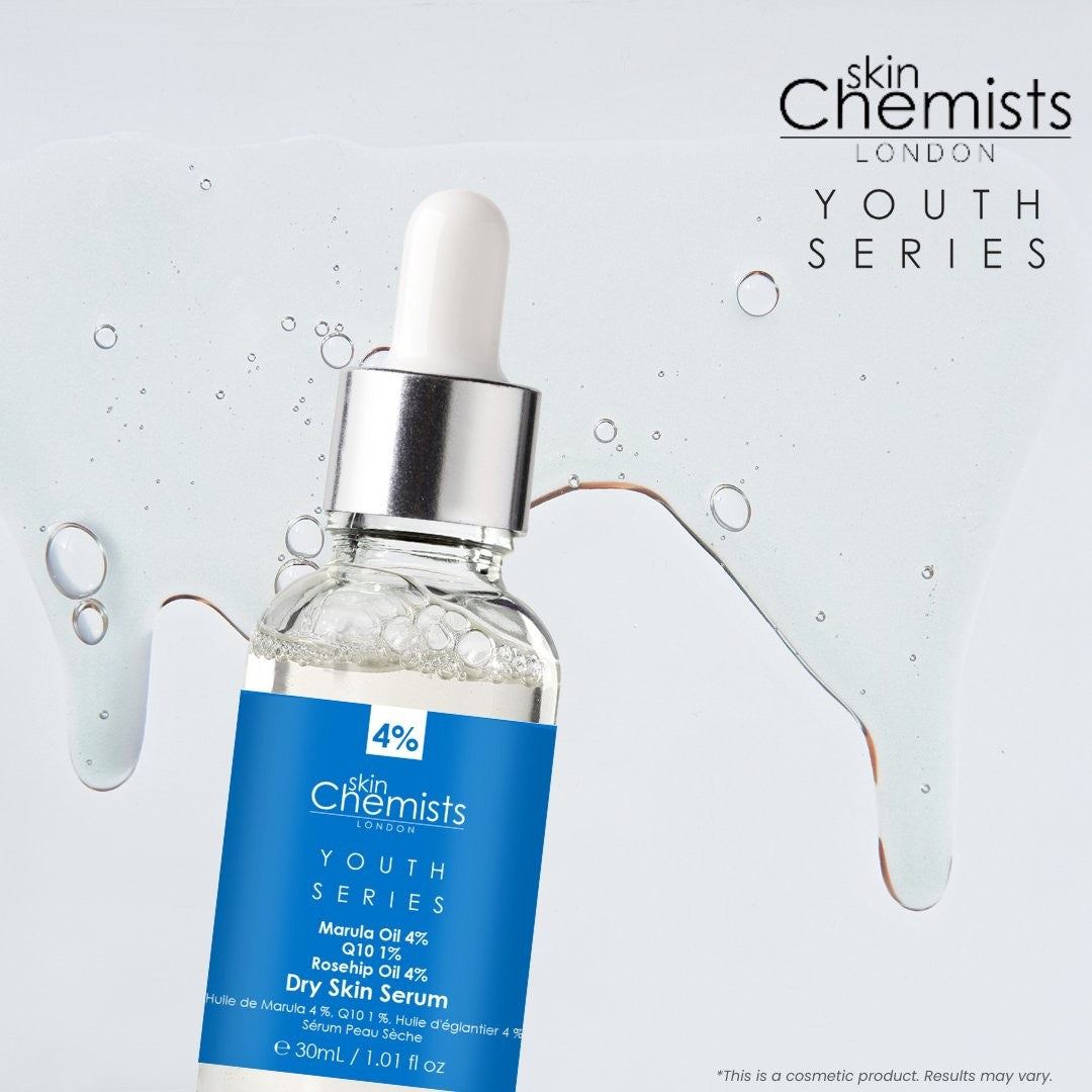 Youth Series Serum für trockene Haut mit 4 % Marulaöl, 1 % Q10 und 4 % Hagebuttenöl, 30 ml