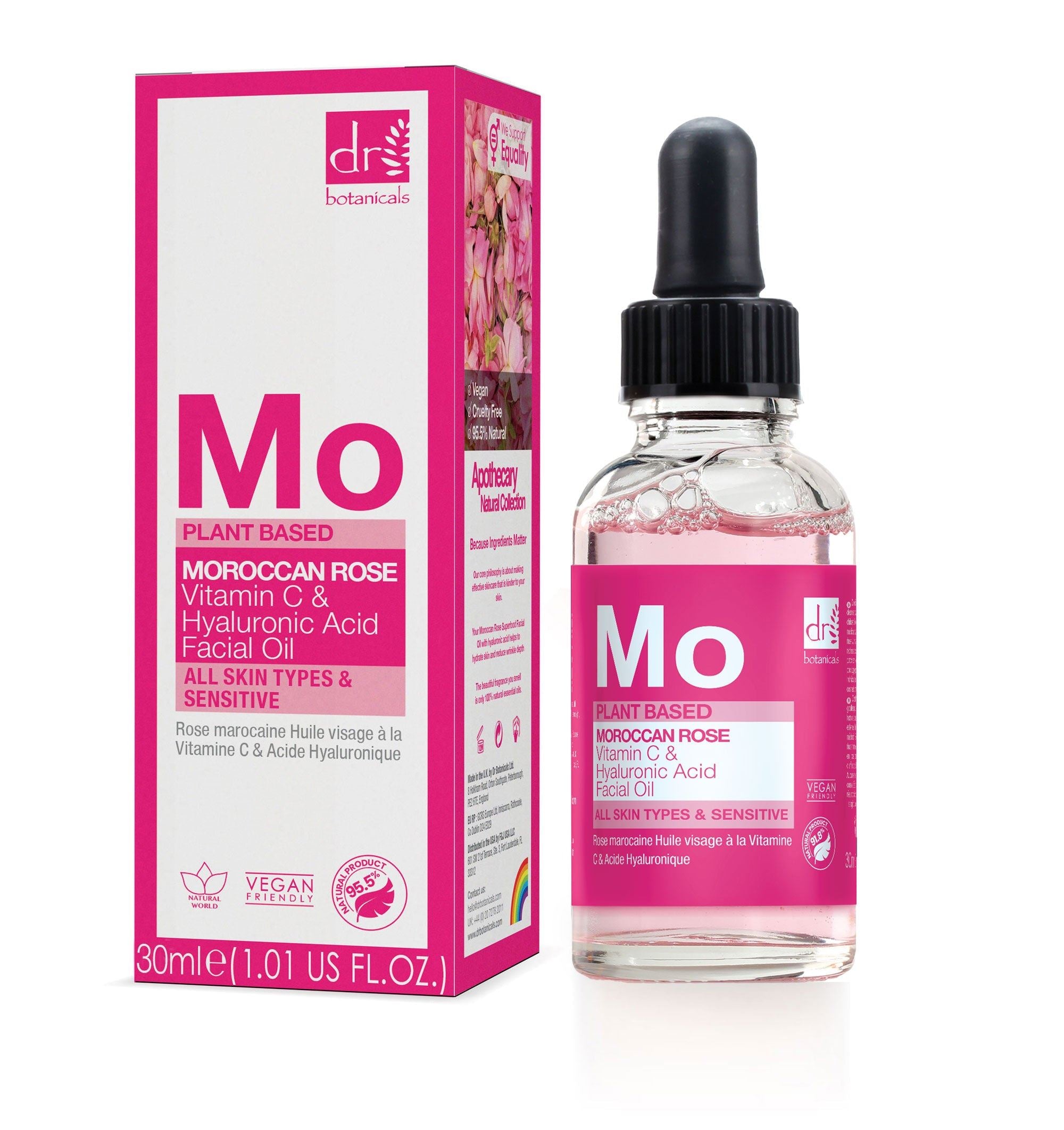Anti-Ageing Moroccan Rose Facial Oil with Hyaluronic Acid & Vitamin C 15ml & 30ml