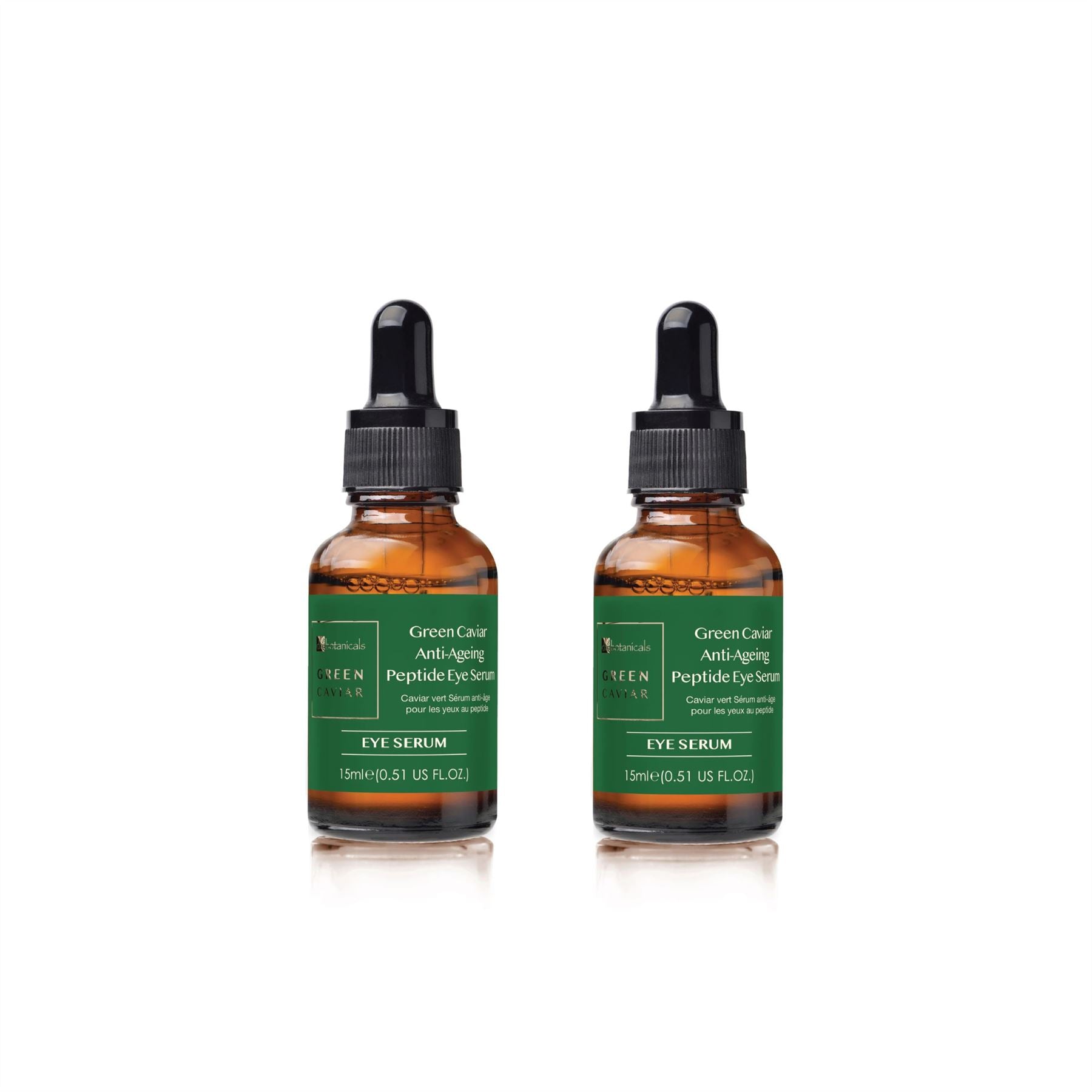 Sérum contour des yeux anti-âge aux peptides Green Caviar 15 ml - Pack économique de 2 flacons