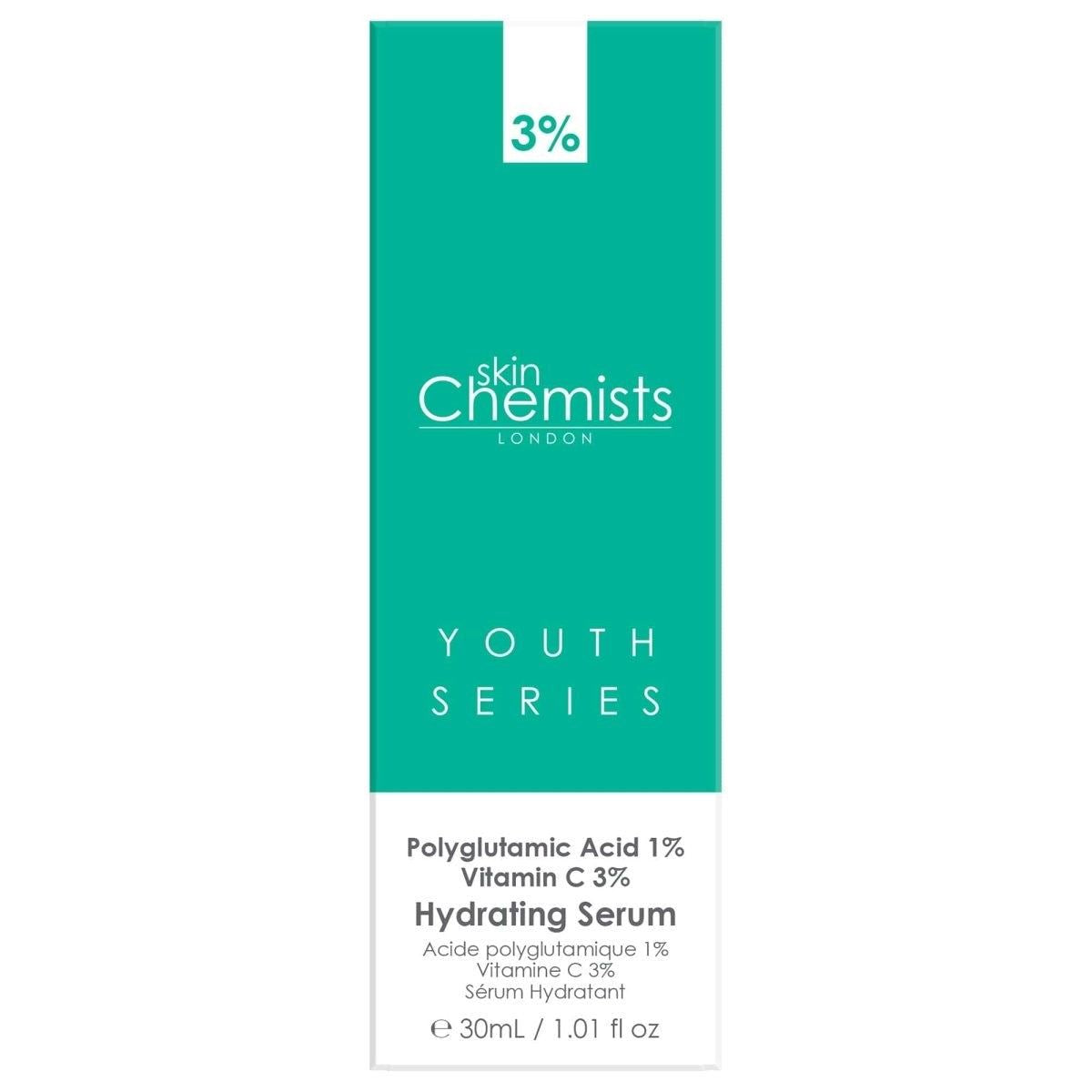Sérum hydratant Youth Series à l'acide polyglutamique 1 %, à la vitamine C 3 % (30 ml)