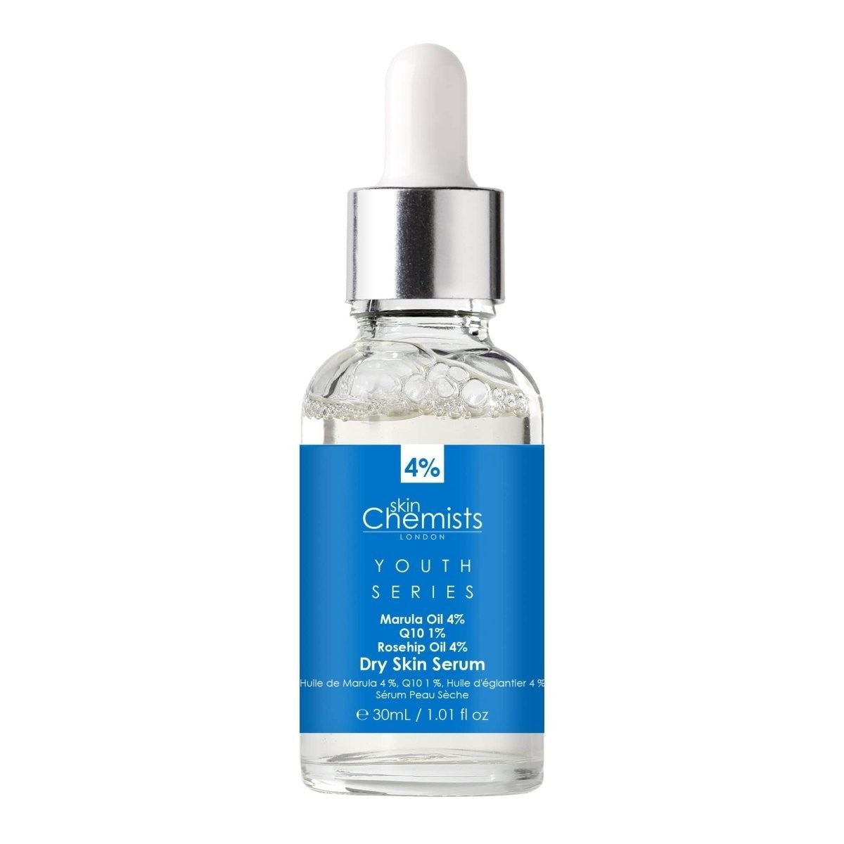 Youth Series Serum für trockene Haut mit 4 % Marulaöl, 1 % Q10 und 4 % Hagebuttenöl, 30 ml