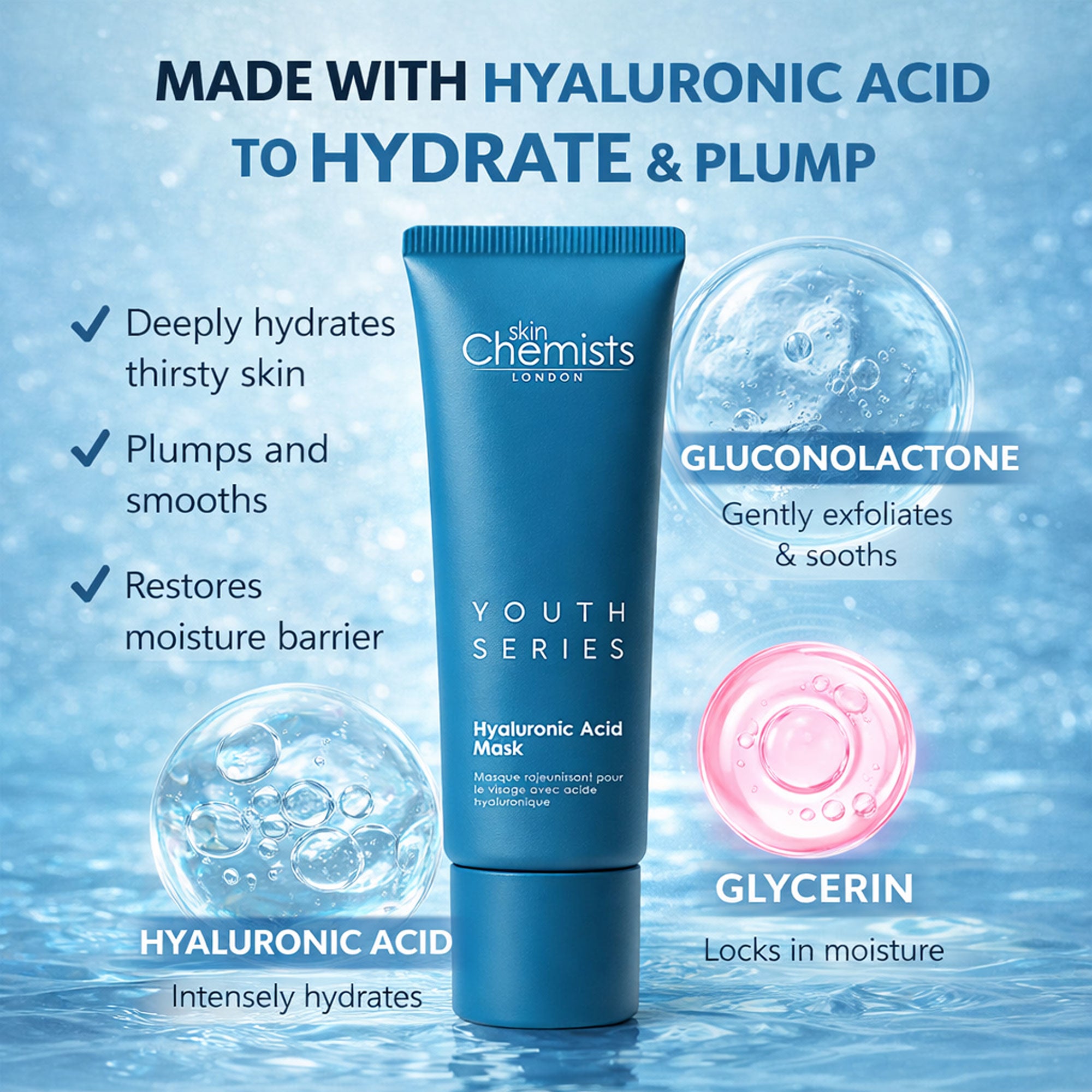 skinChemists 1% Hyaluronic Acid Mask 50ml