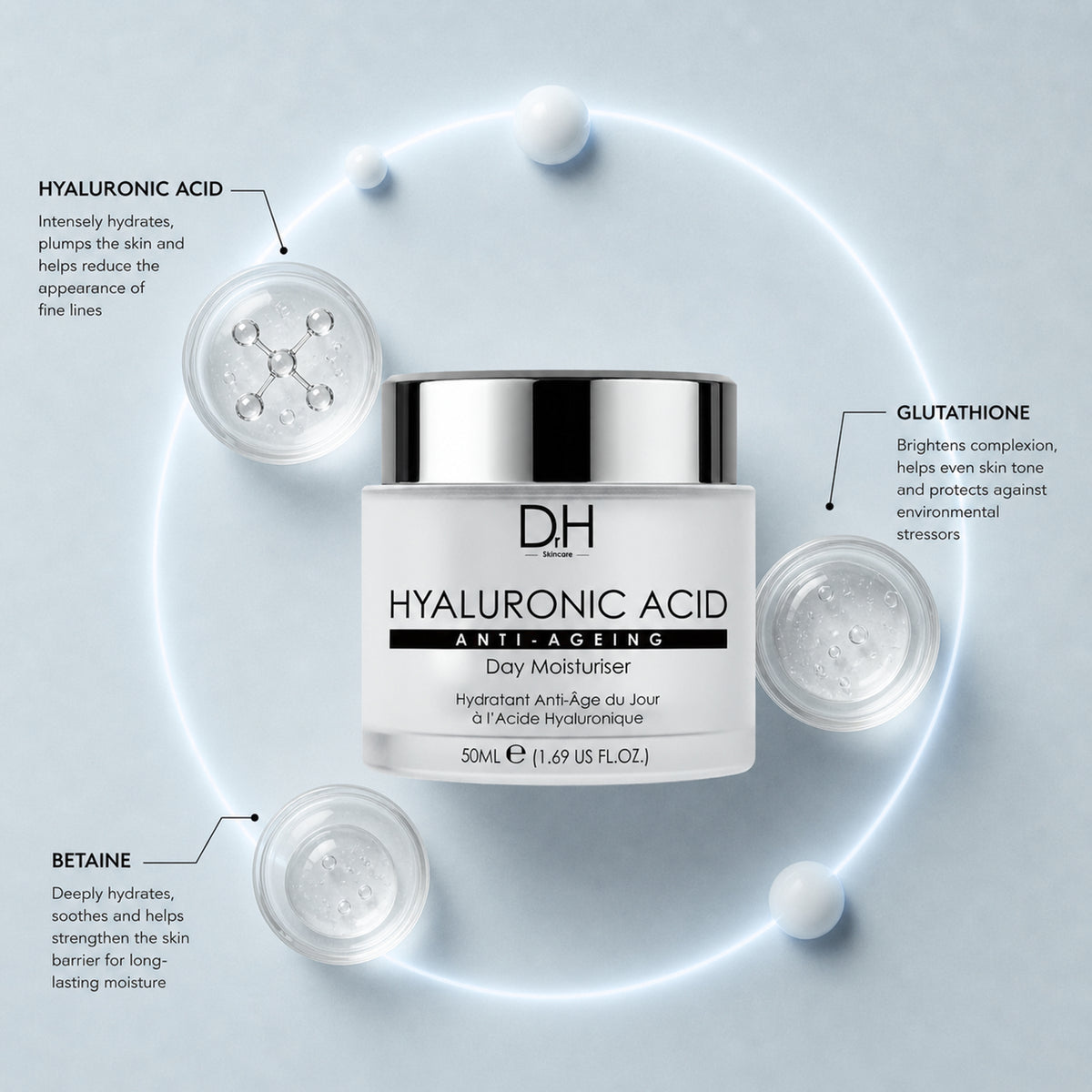Crème hydratante de jour anti-âge à l’acide hyaluronique, 50 ml