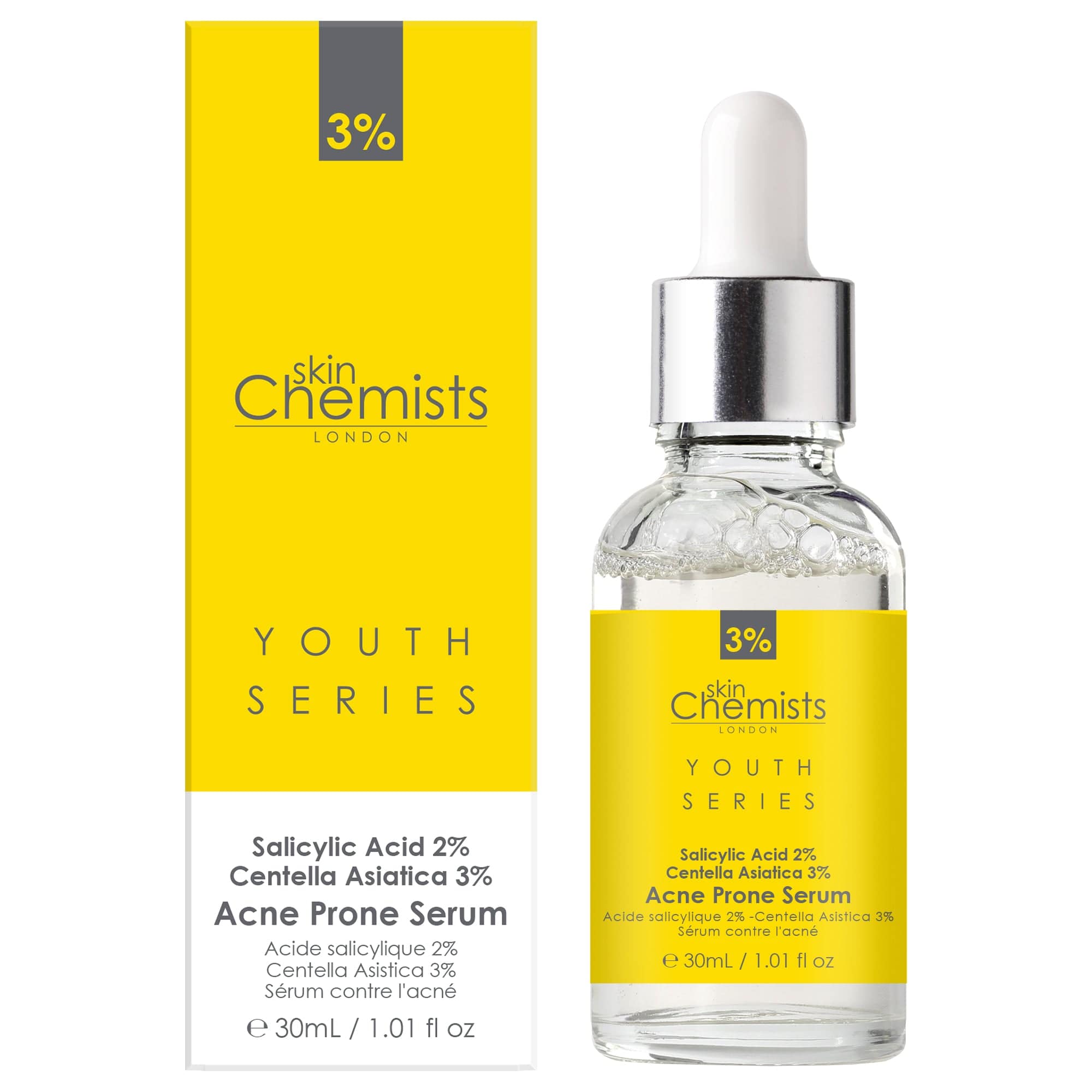 Youth Series Acne Prone Serum Salicylic Acid 2%, Centella Asiatica 3% 30ml x 2 Duo Pack