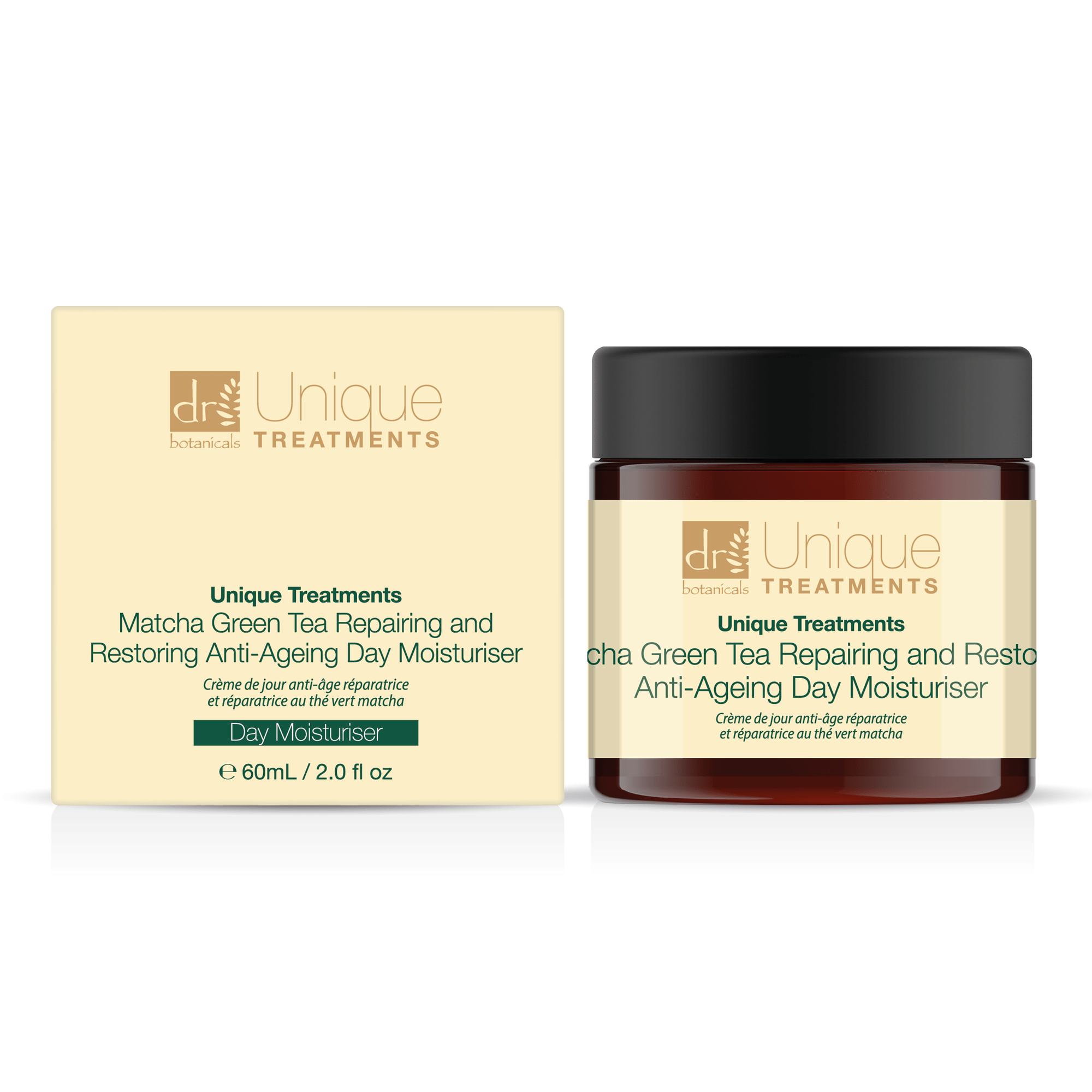 Unique Treatments Matcha Green Tea Repairing & Restoring Anti-Ageing Day Moisturiser 60ml x 2 Duo Pack