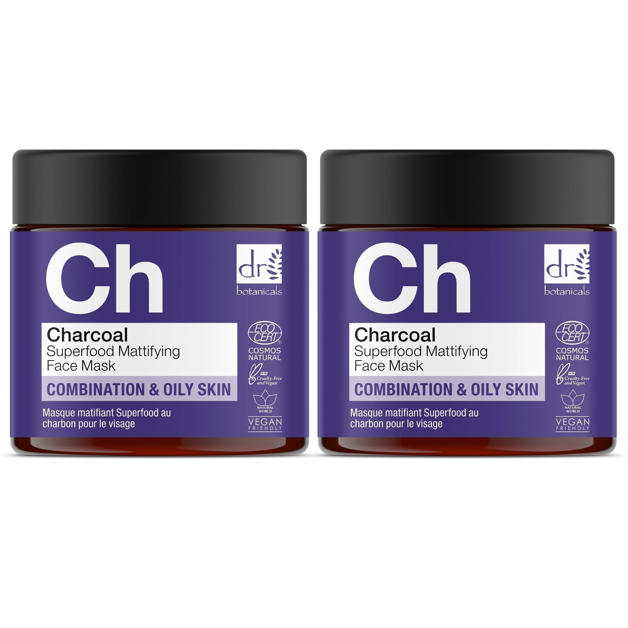 Charcoal Superfood Mattifying Face Mask 60ml x 2 Duo Pack