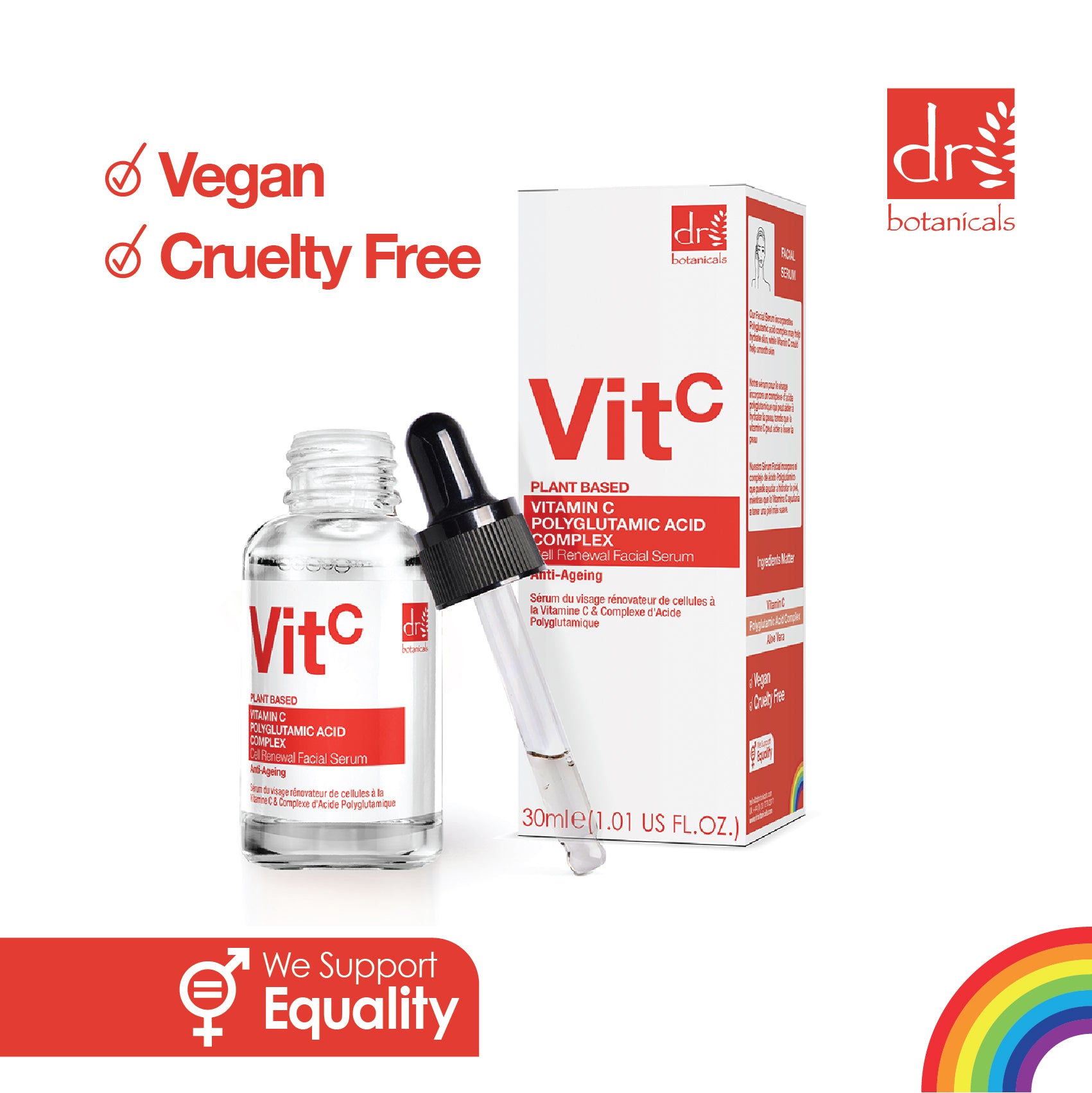 Dr Botanicals Apothecary Advanced Facial Serum 3% Vitamin C & Polyglutamic Acid 30ml