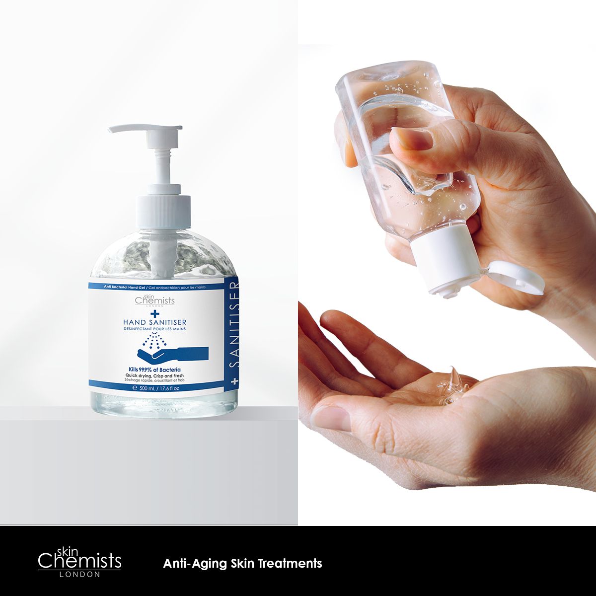 Gel hydroalcoolique 500 ml, lot de 24