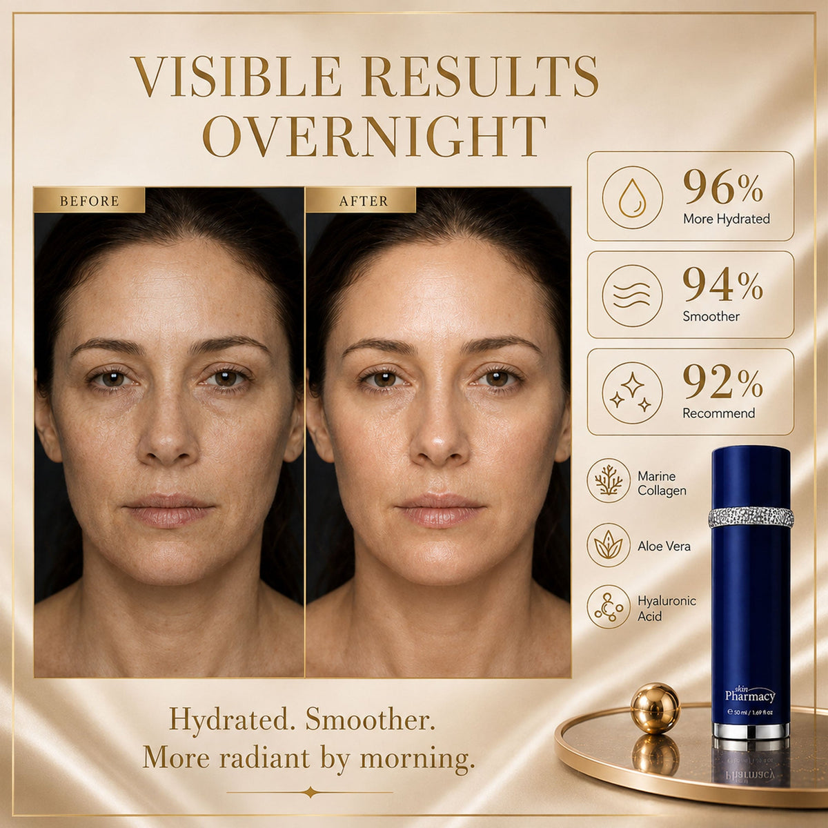Time-Fix-Serum mit 1 % Meereskollagen gegen Hautalterung 50ml