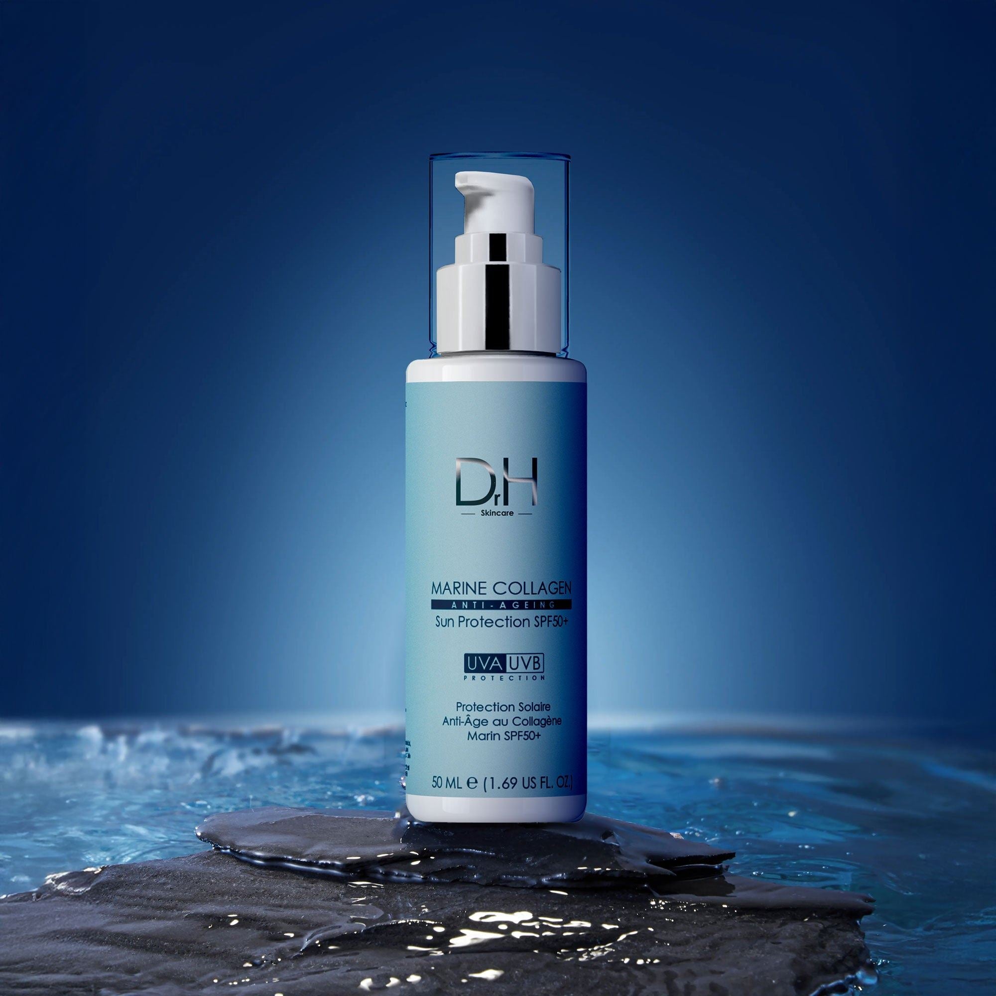 Collagène marin anti-âge, protection solaire SPF 50, 50 ml