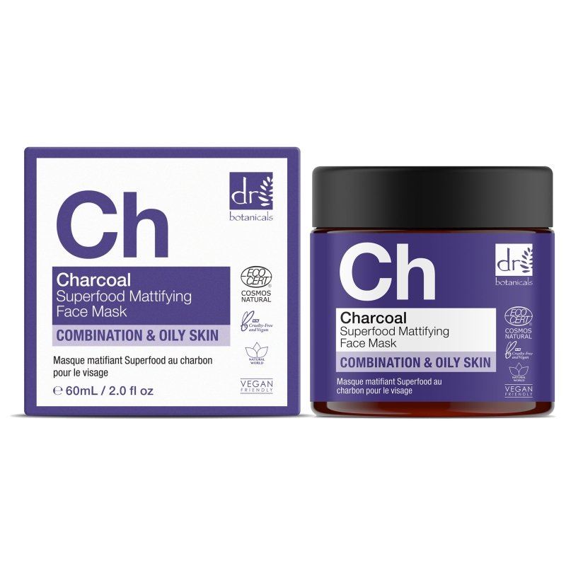Duo de masques visage anti-âge au charbon et super-aliments