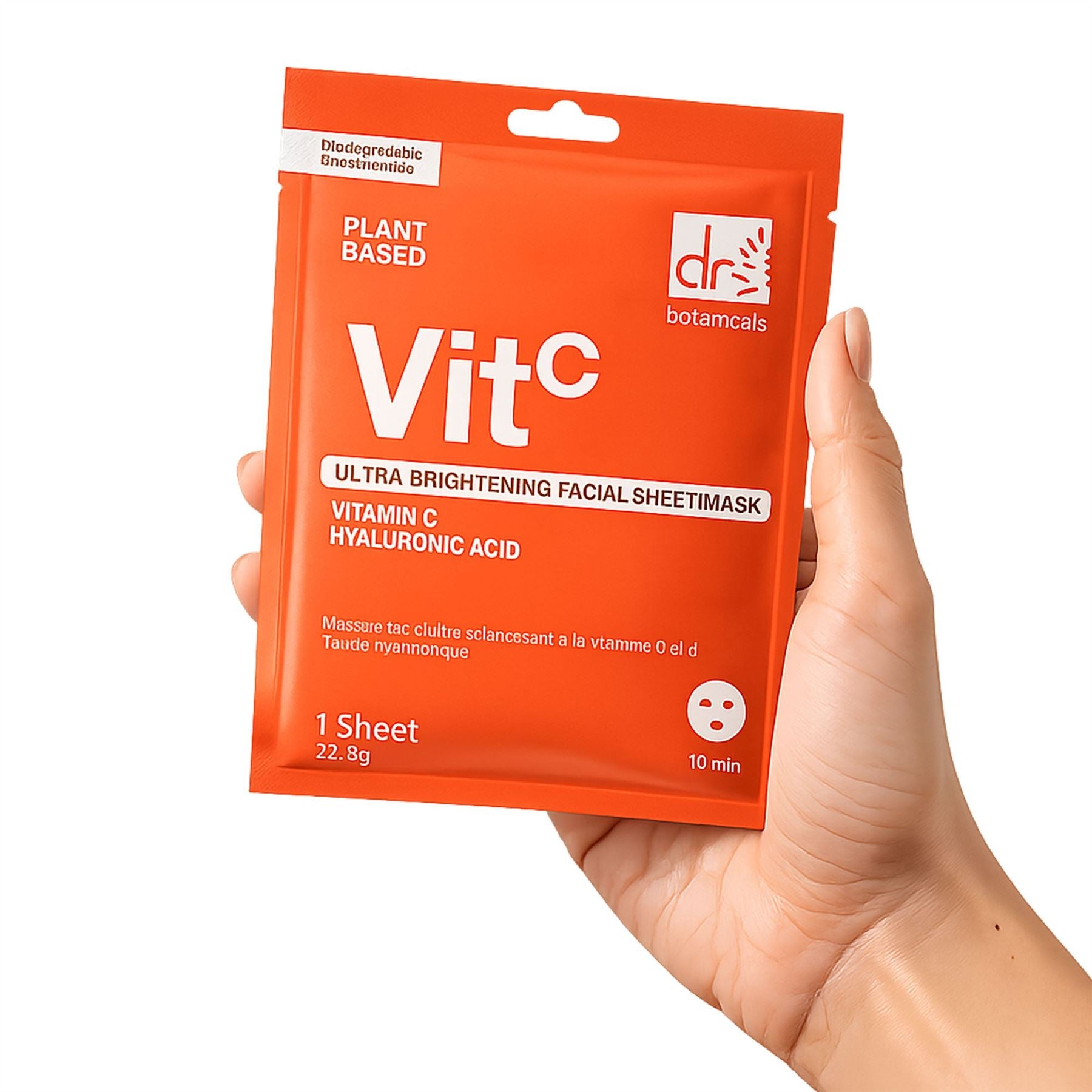 Dr Botanicals Ultra Brightening Facial Mask with Vitamin C and Hyaluronic Acid (Pack of 10)